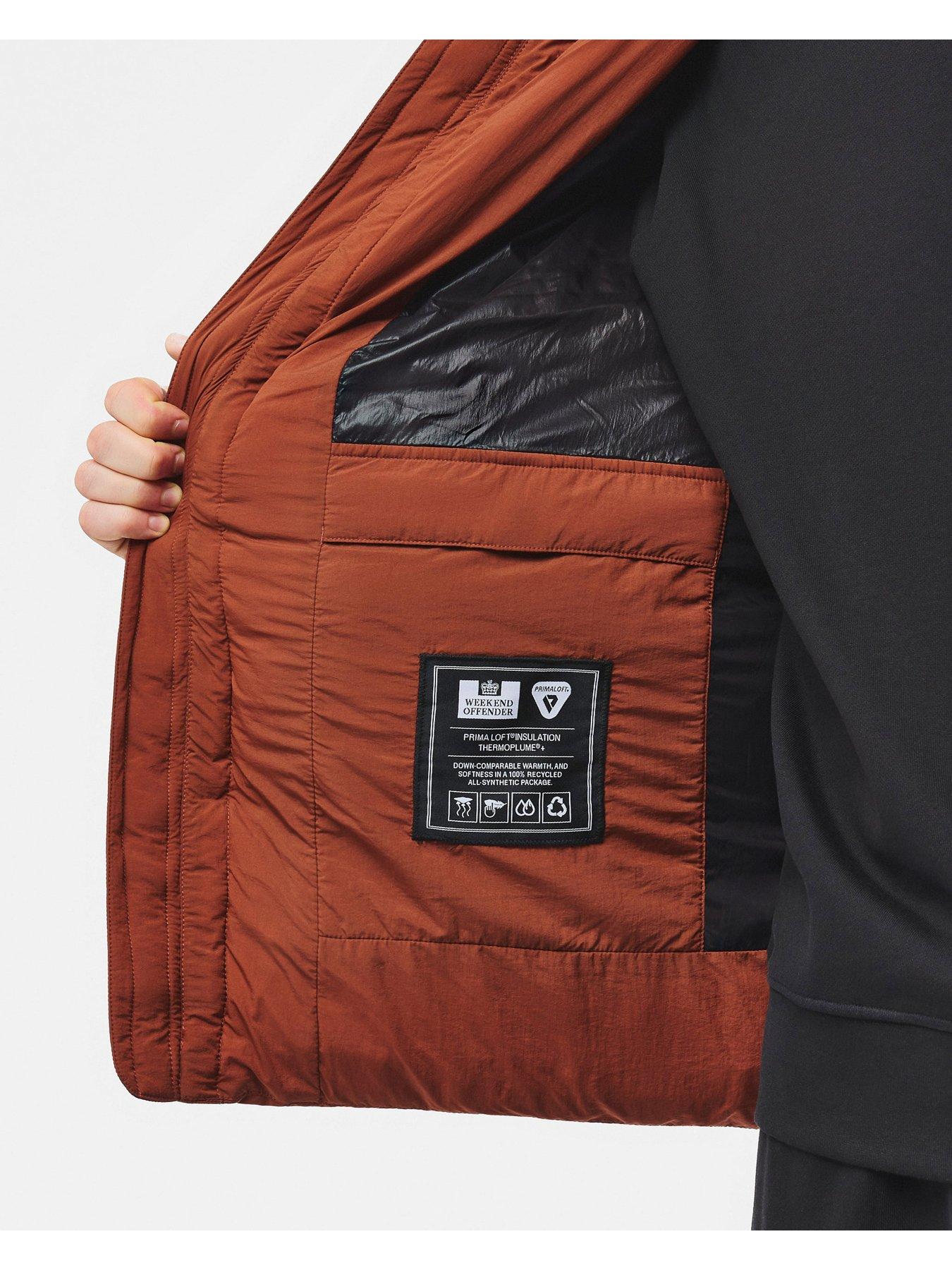 Image 5 of 7 of Weekend Offender Amsterdam Padded Hooded Coat - Brown