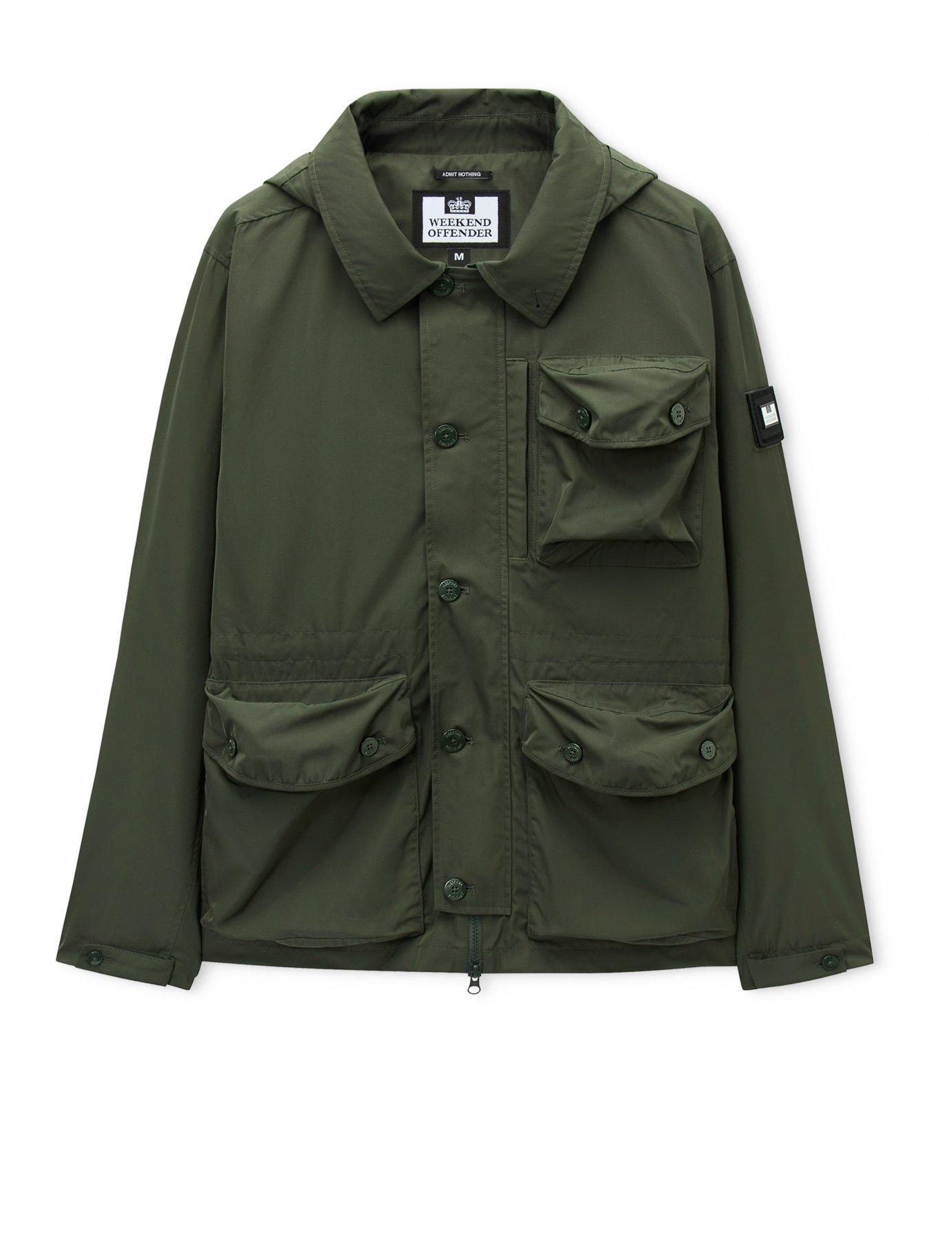 Image 6 of 7 of Weekend Offender Harpocrates Padded Hooded Coat - Green