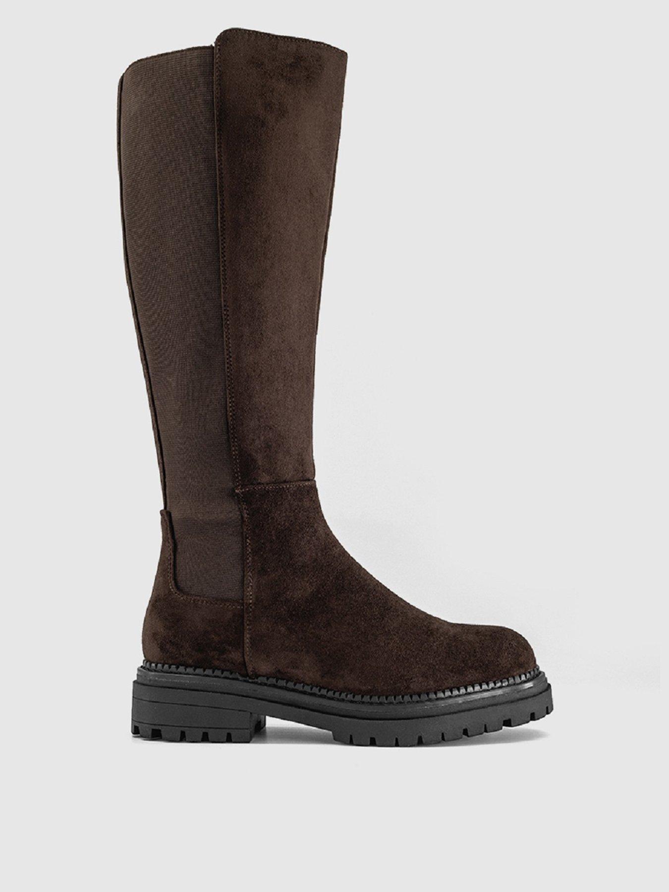 OFFICE Koko Stretch Back Knee High Boots - Brown