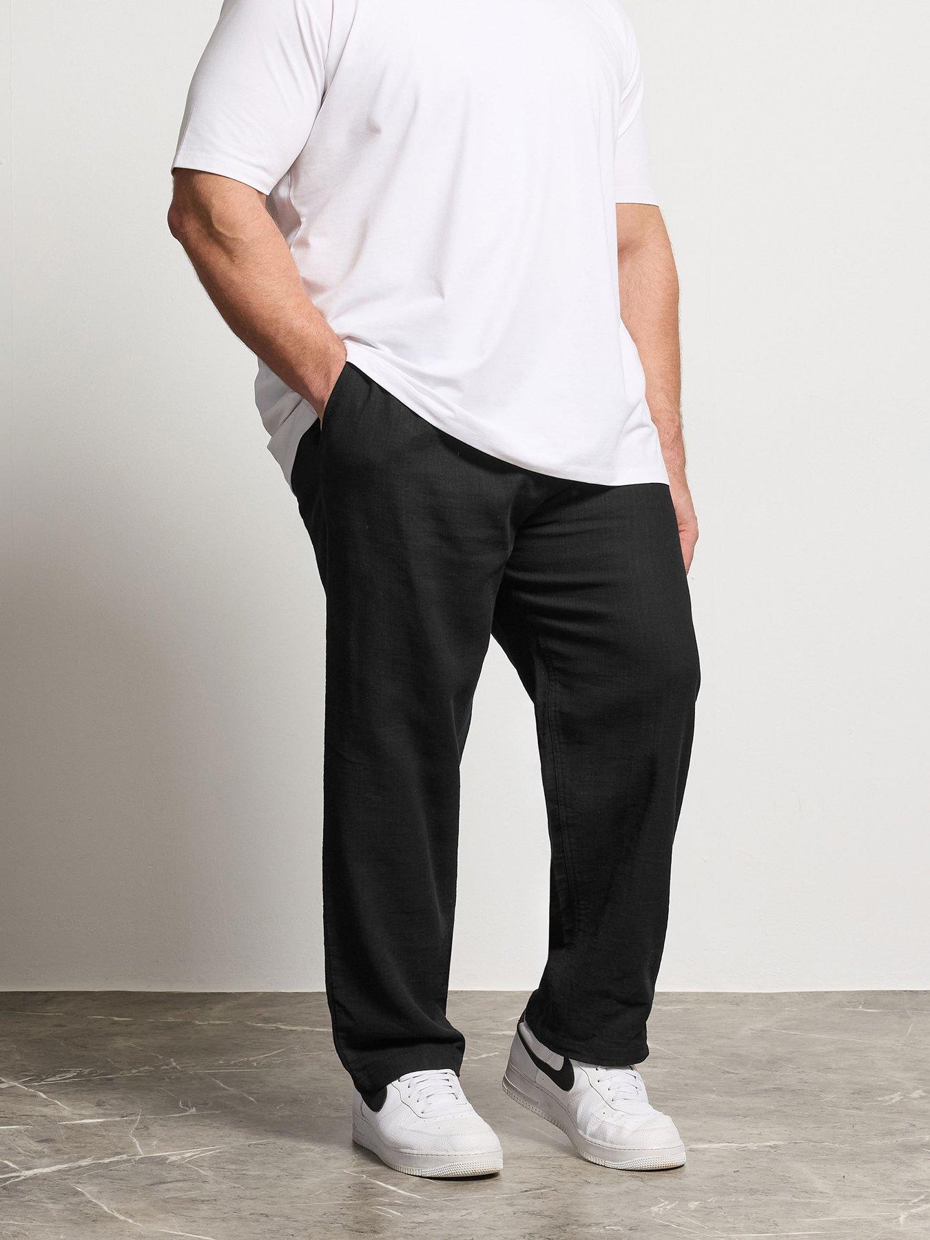 Image 1 of 4 of BadRhino Mens Big &amp; Tall Textured Dobby Relaxed Leg Trousers - Black