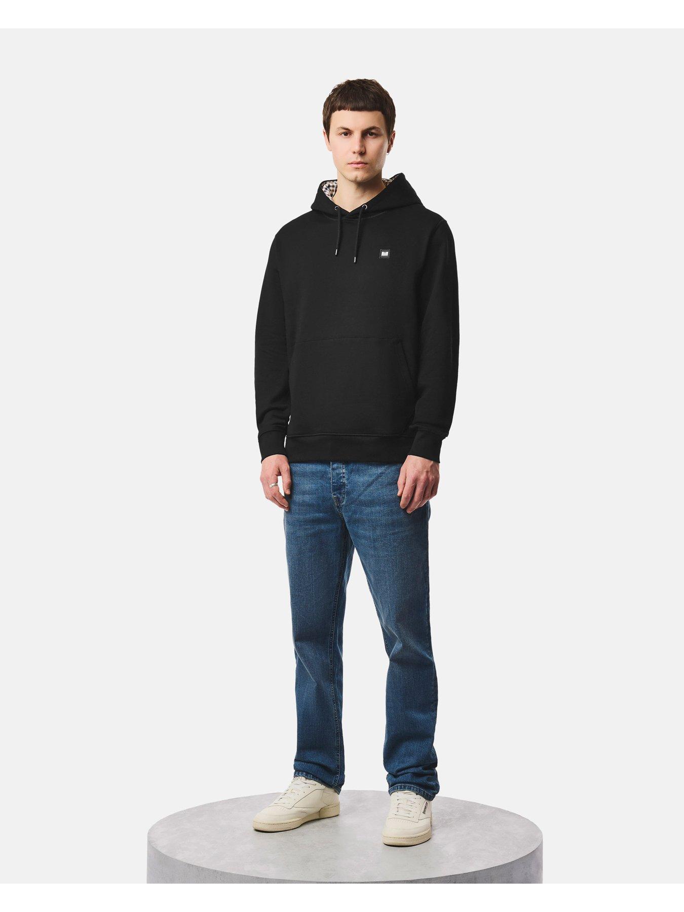 Image 2 of 5 of Weekend Offender Oulton Check Pullover Hoodie - Black