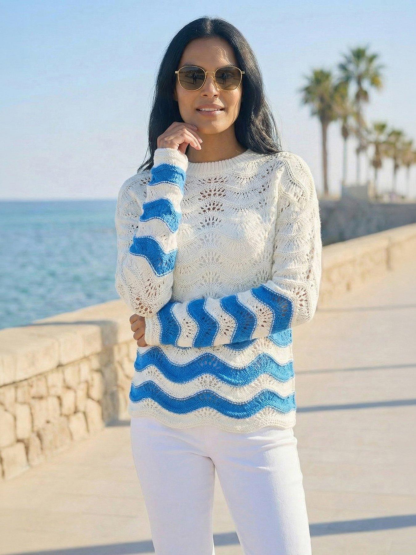 Roman Chevy Pointelle Knit Jumper - Cream