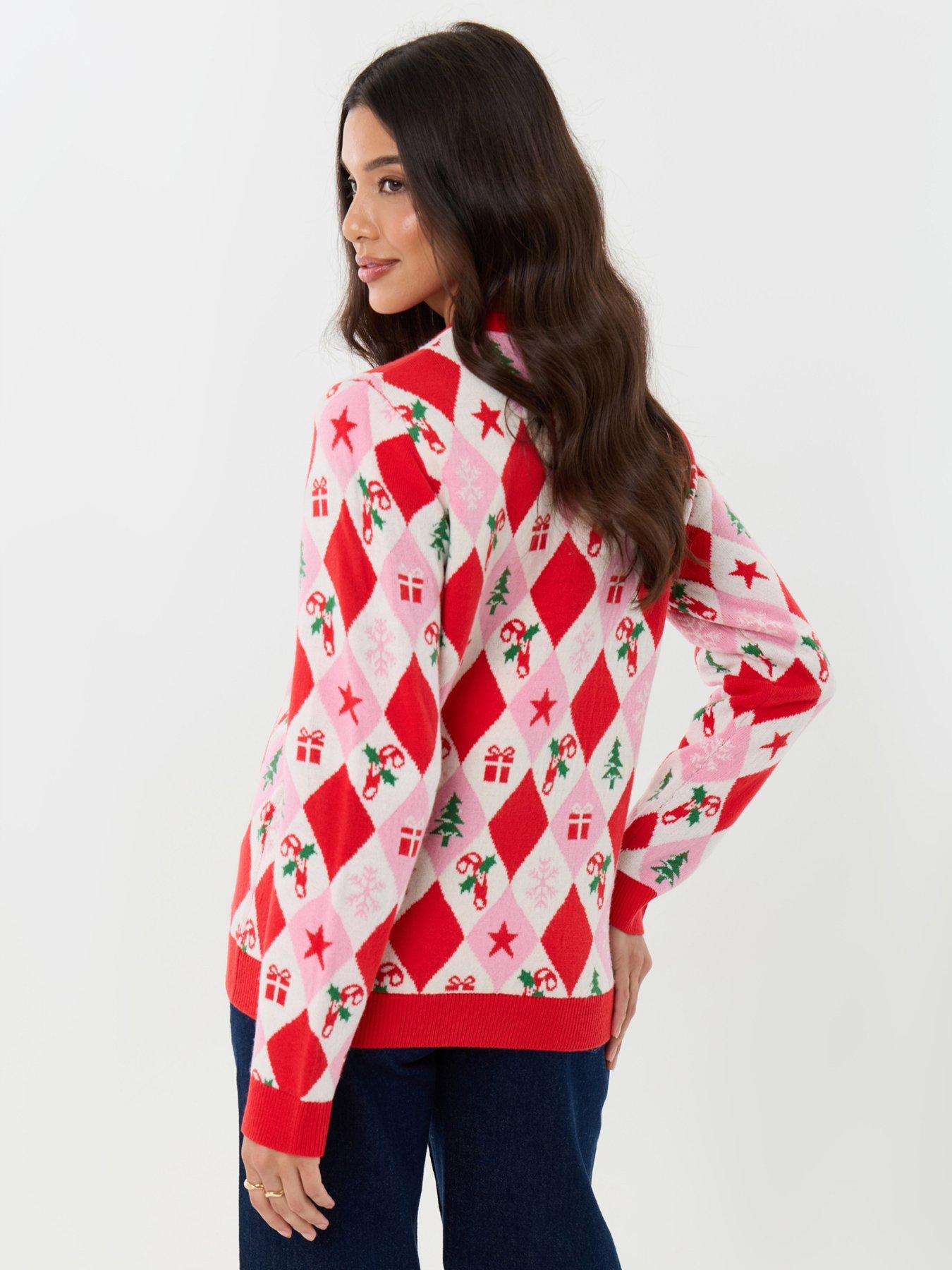 Threadbare Womens Donner Argyle Christmas Jumper - Multi | Littlewoods