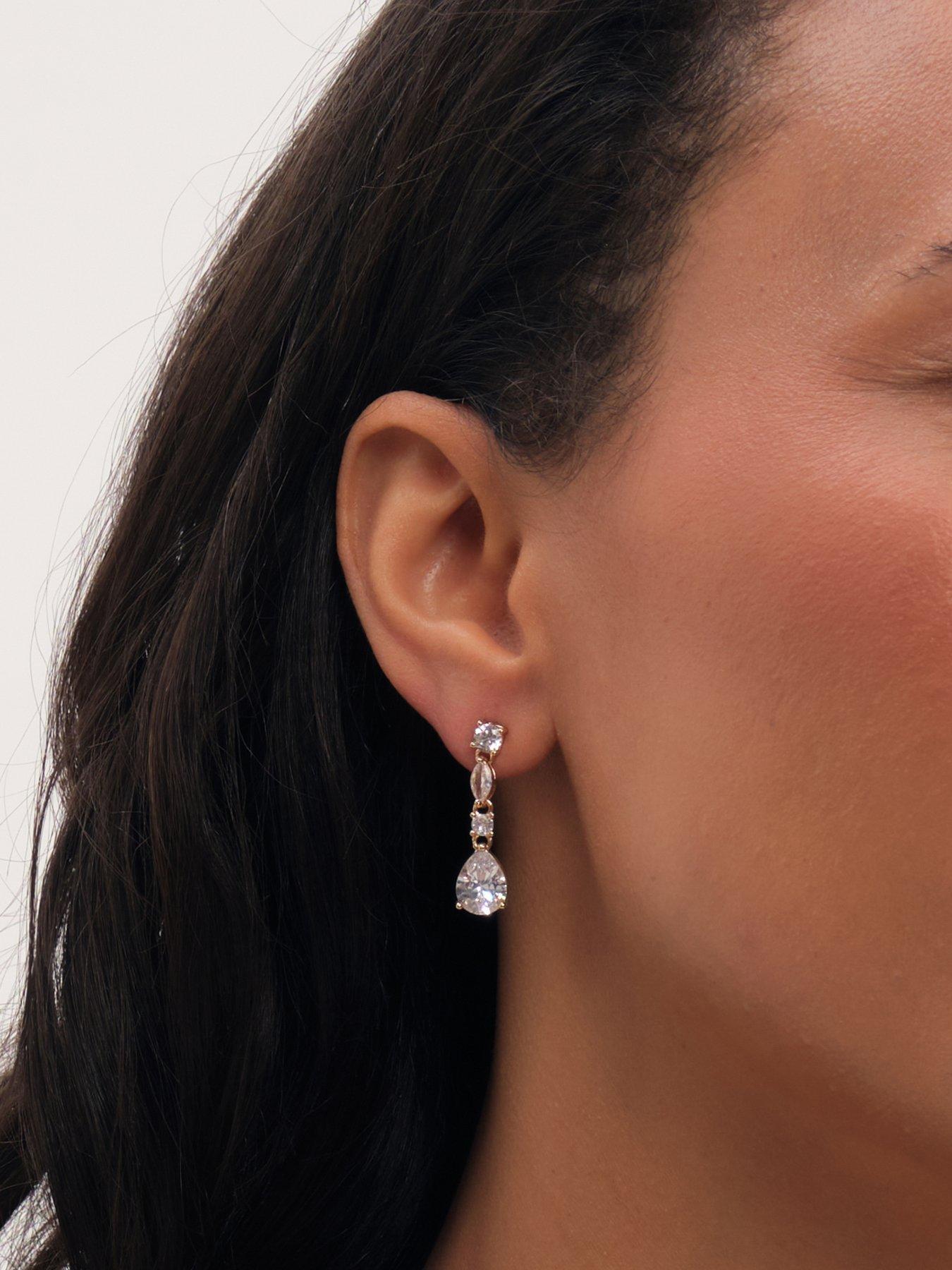 Image 2 of 3 of Jon Richard Gold Plated And Crystal Multistone Drop Earrings