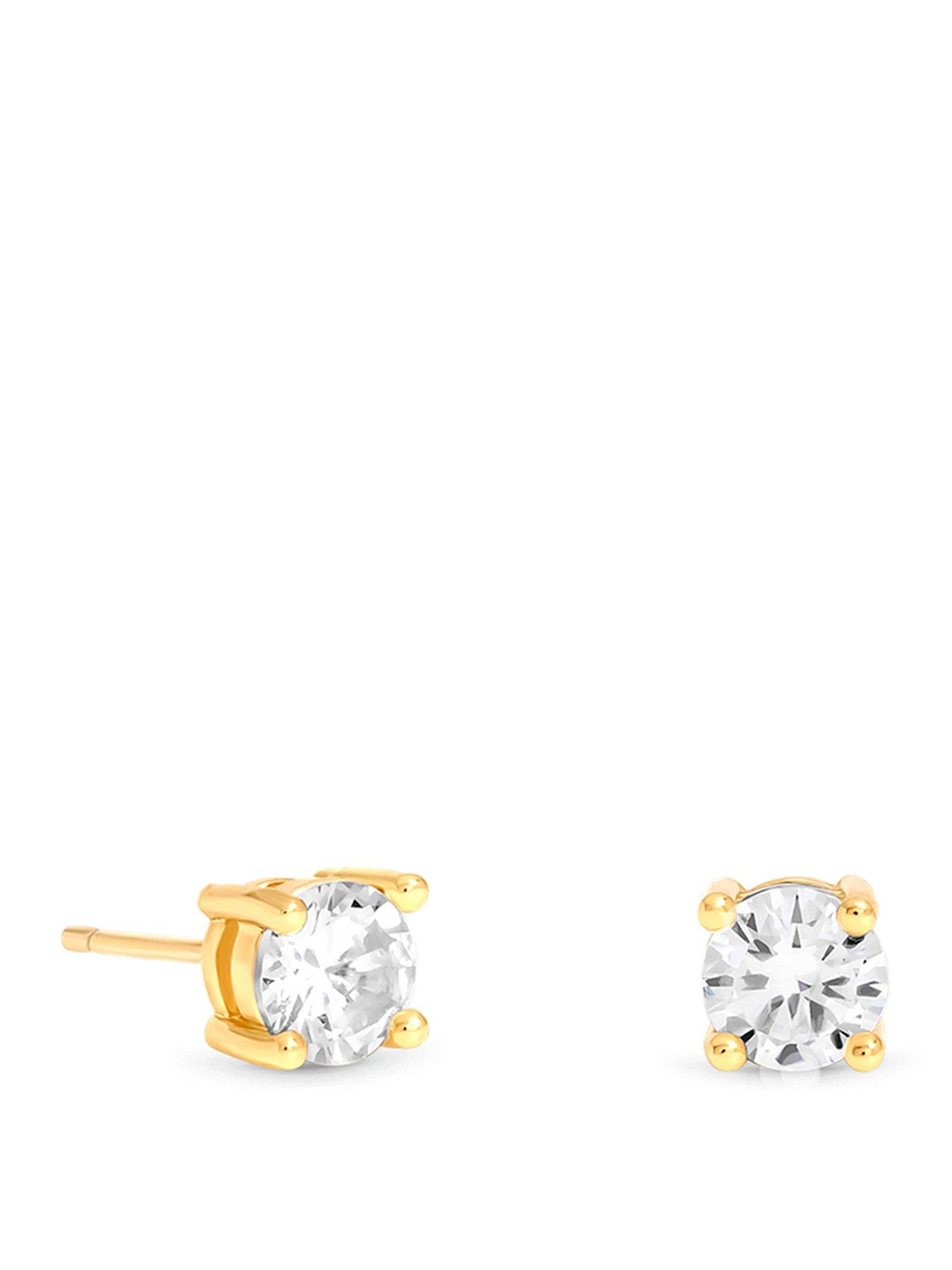 Image 1 of 3 of Jon Richard Gold Plated And Crystal Small Round Stud Earrings