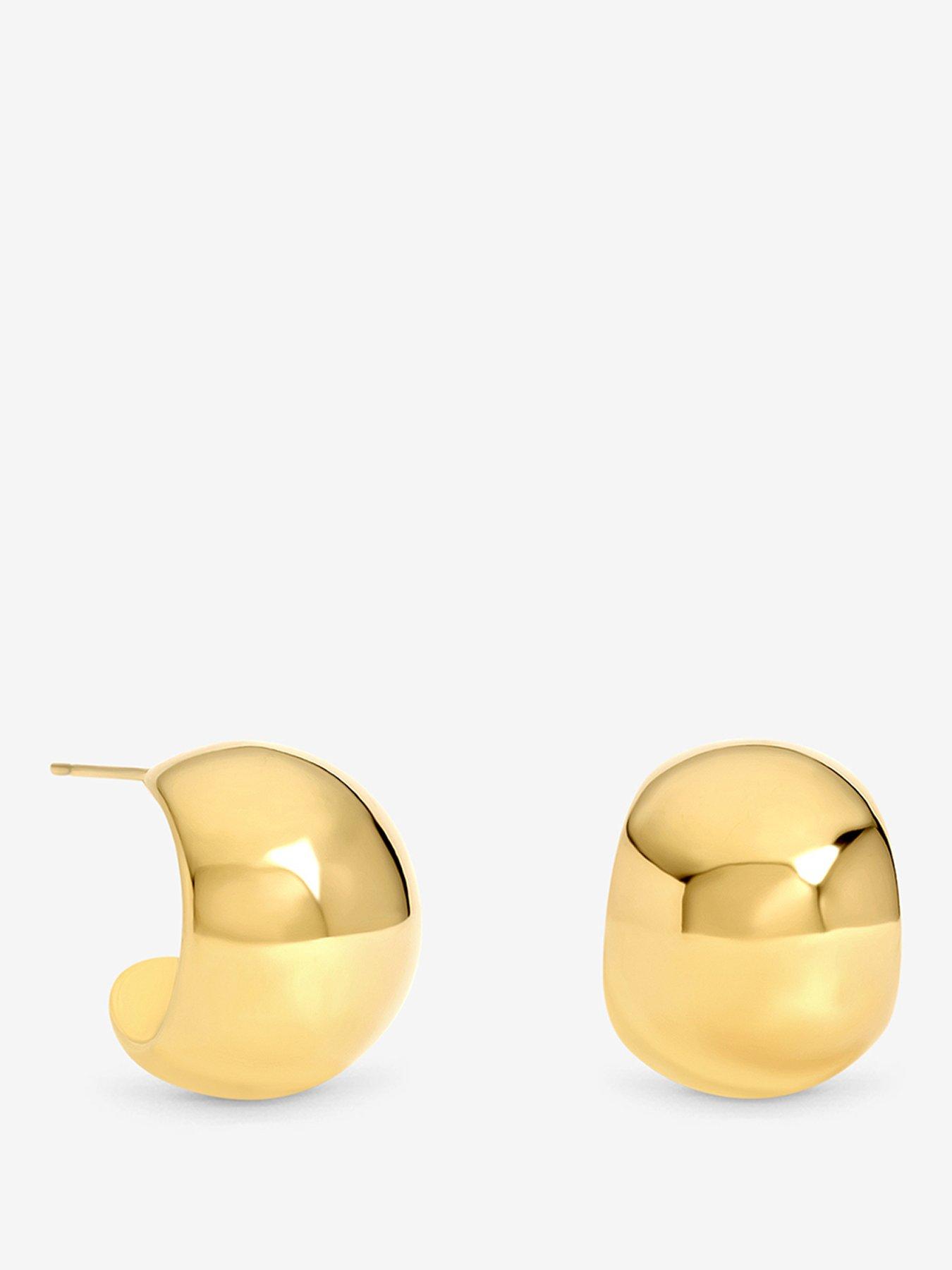Image 1 of 2 of Jon Richard Gold Plated Waterproof Chubby Hoop Earrings