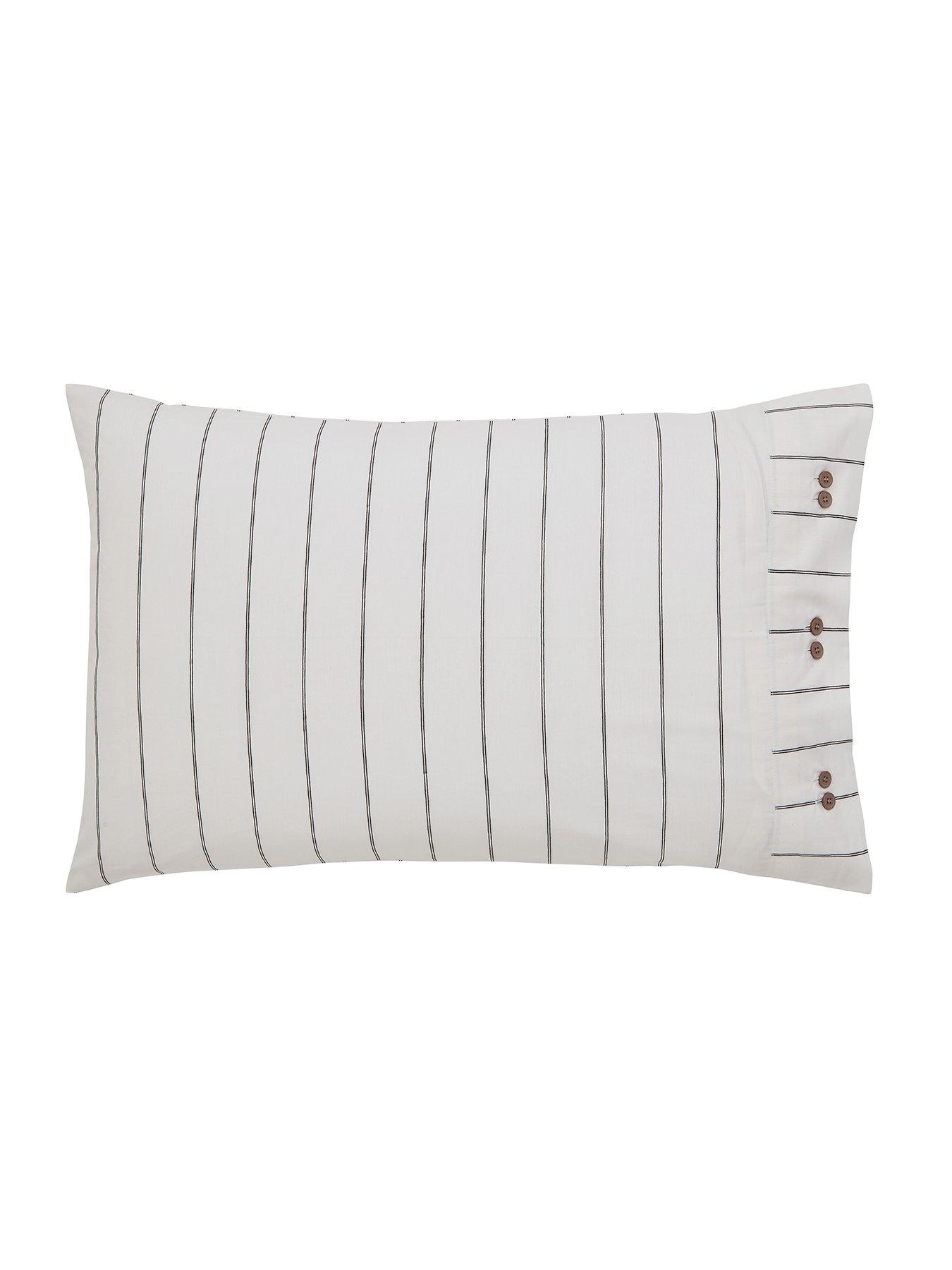 Image 3 of 4 of Bedeck of Belfast Avita Pillowcase Pairs Charcoal/ Chalk/ Tan