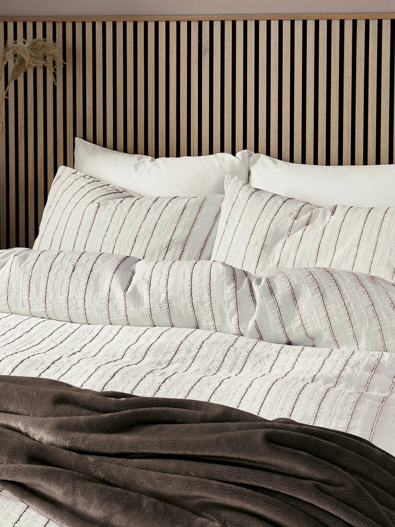 Image 1 of 5 of Helena Springfield Waffle Stripe Cover Set Chocolate