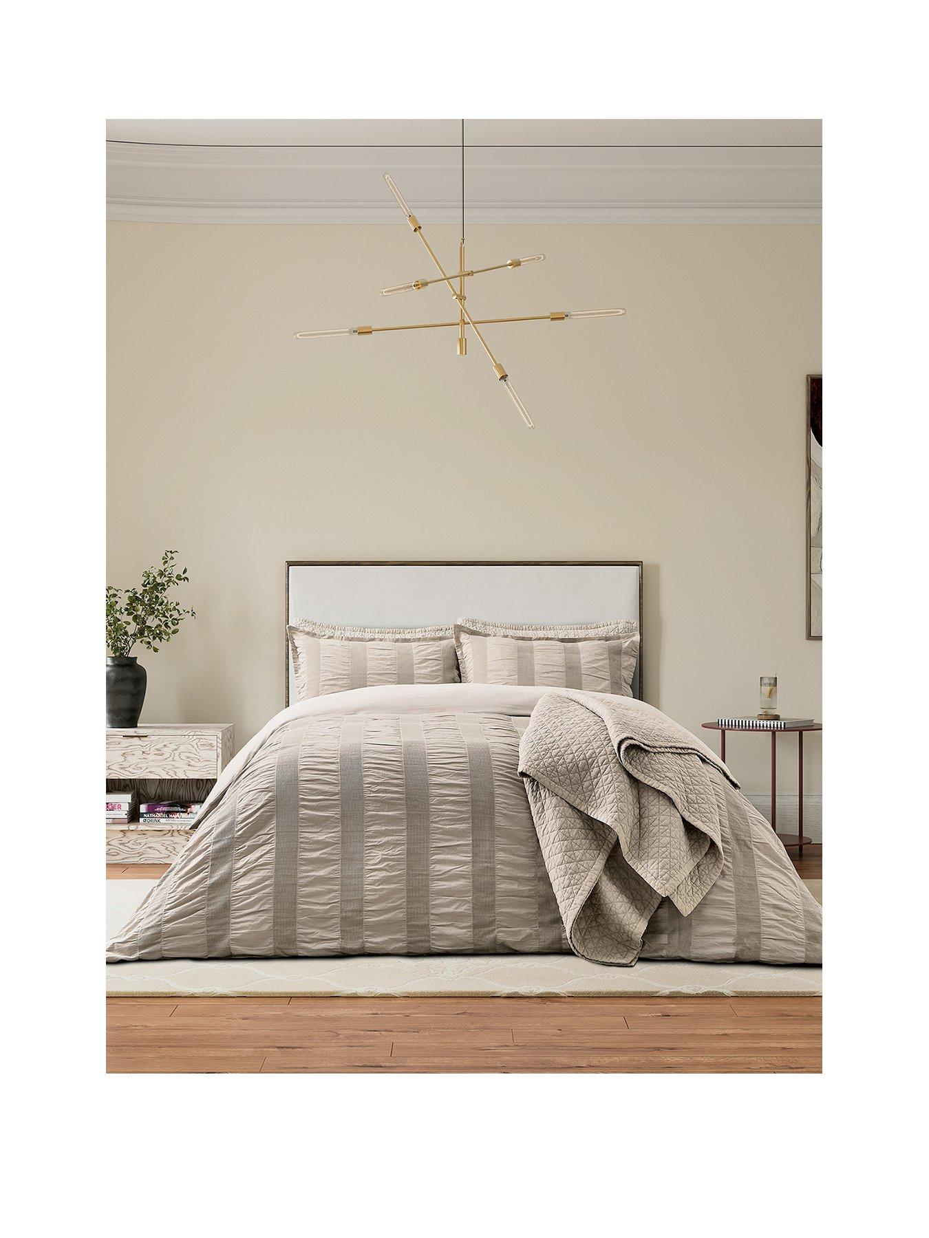 Image 2 of 5 of Bedeck of Belfast Woven Waffle Stripe Cover Set Linen