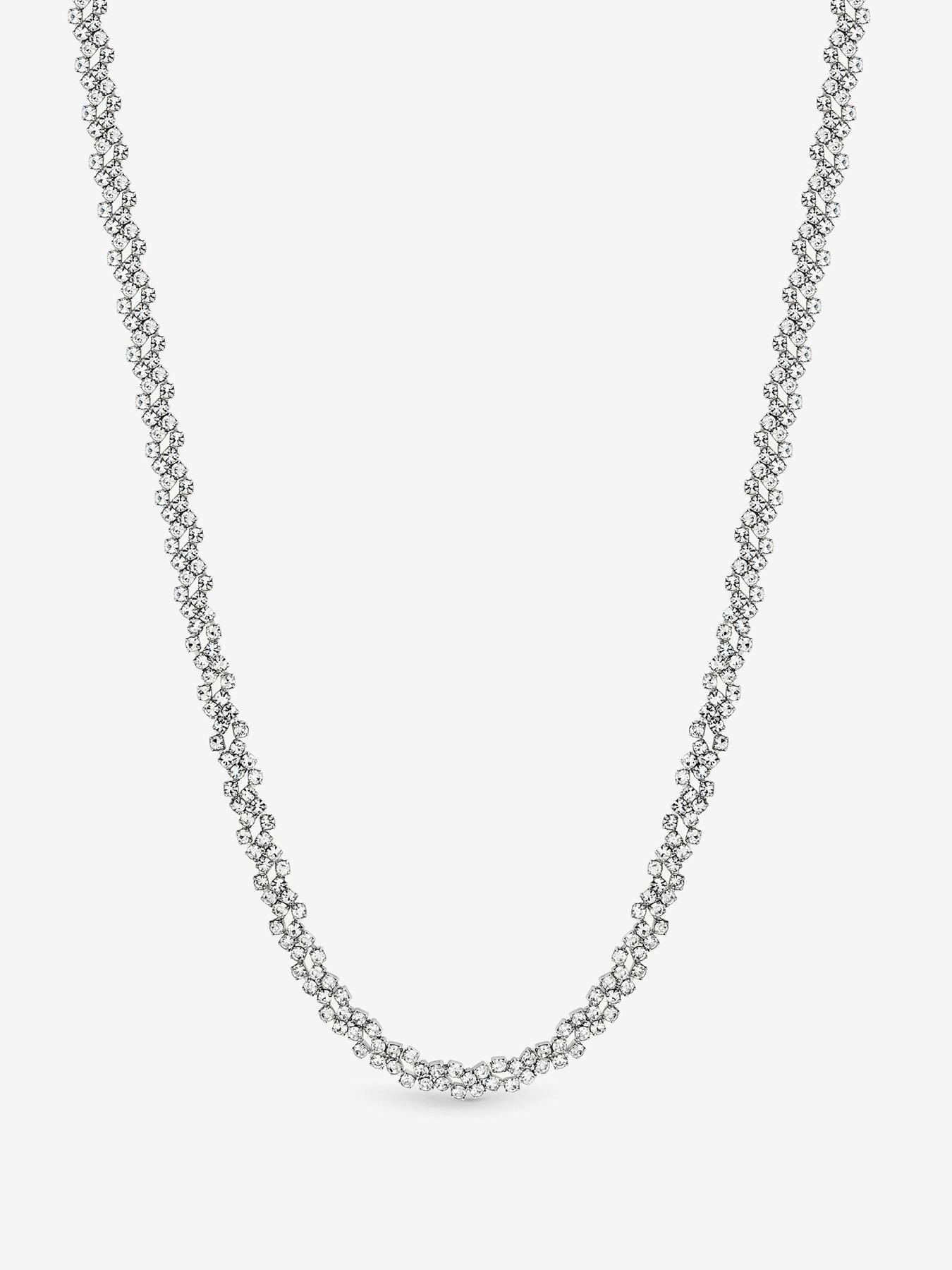 Image 2 of 6 of Jon Richard Rhodium Plated Crystal Fine Multi Stone Necklace
