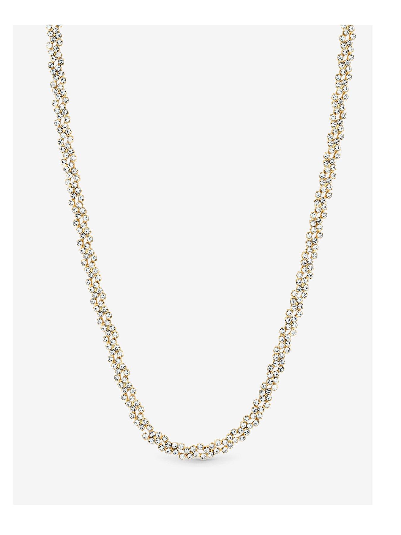 Jon Richard Jon Richard Gold Plated Crystal Fine Multi Stone Necklace