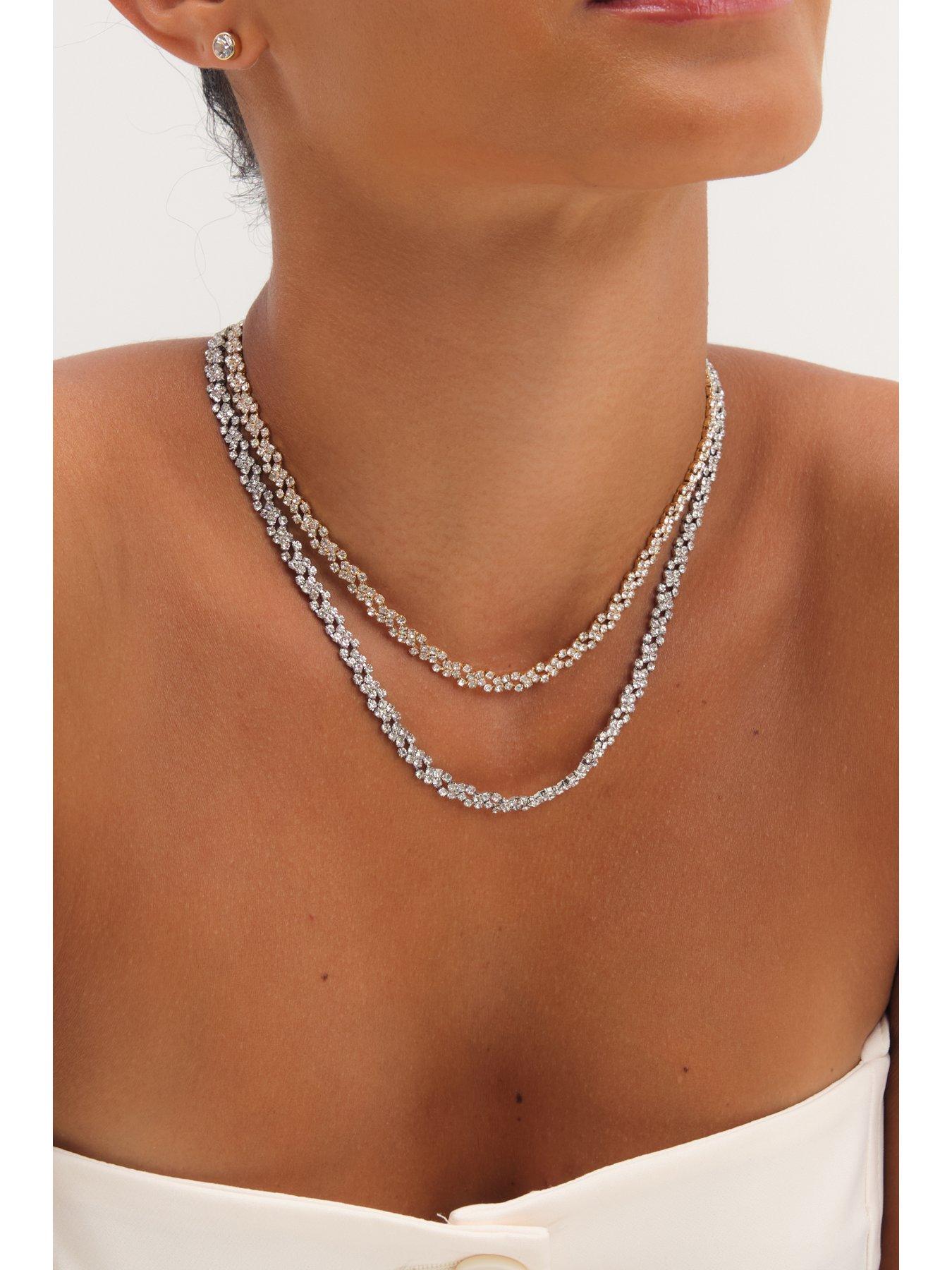 Image 5 of 6 of Jon Richard Gold Plated Crystal Fine Multi Stone Necklace