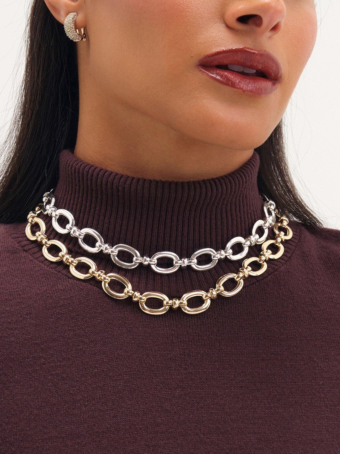 Jon Richard Silver Plated Open Link Necklace