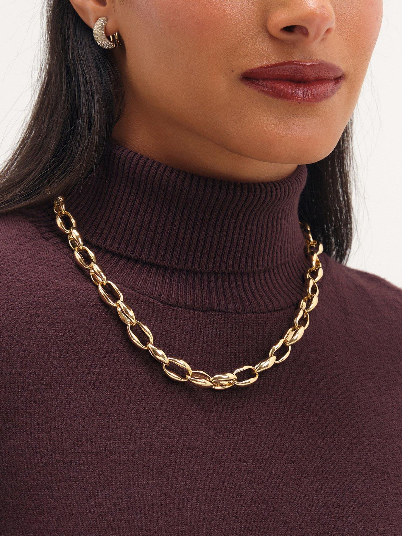 Jon Richard Gold Plated And Oval Link Necklace