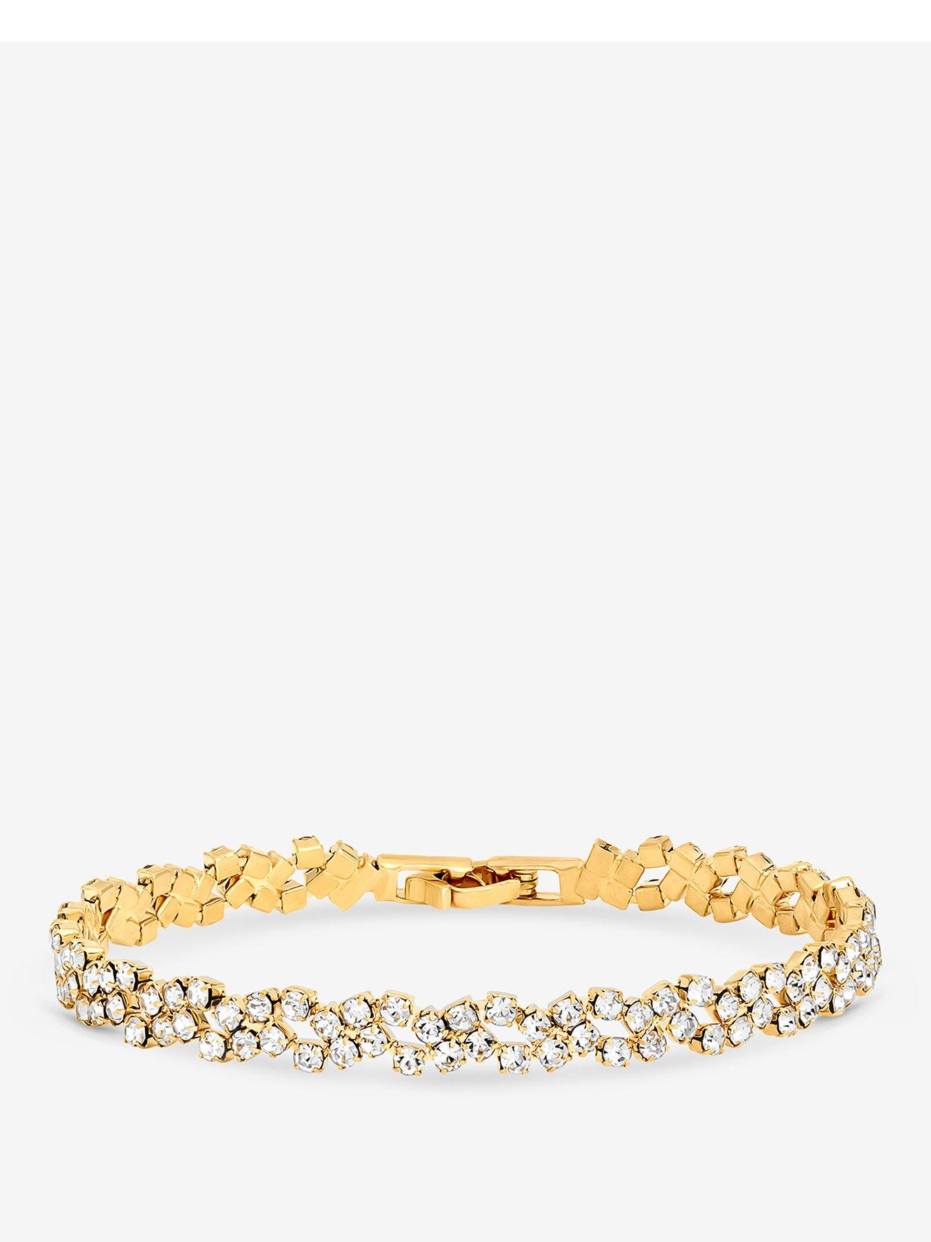 Jon Richard Jon Richard Gold Plated Crystal Fine Multi Stone Bracelet