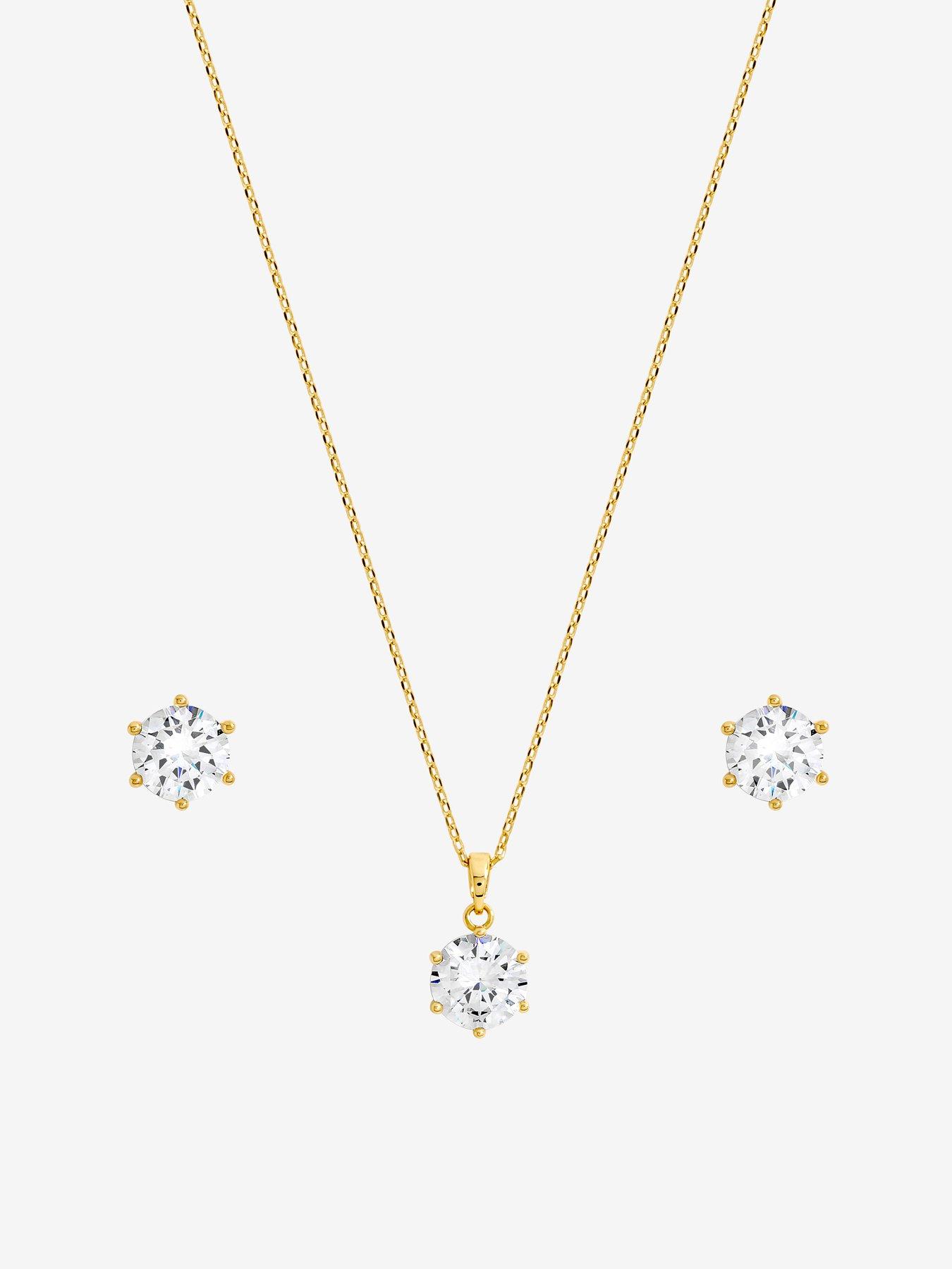 Image 2 of 2 of Jon Richard Gold Plated Cubic Zirconia Pendant Box Set