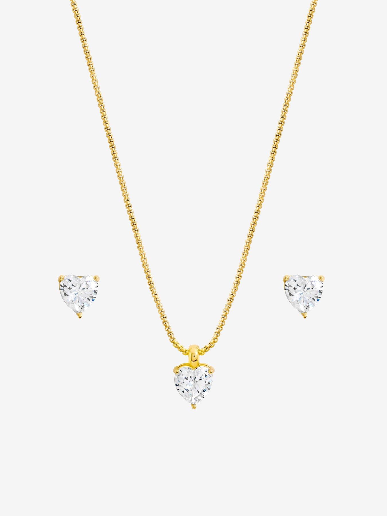 Image 2 of 2 of Jon Richard Gold Plated Cubic Zirconia Heart Box Set