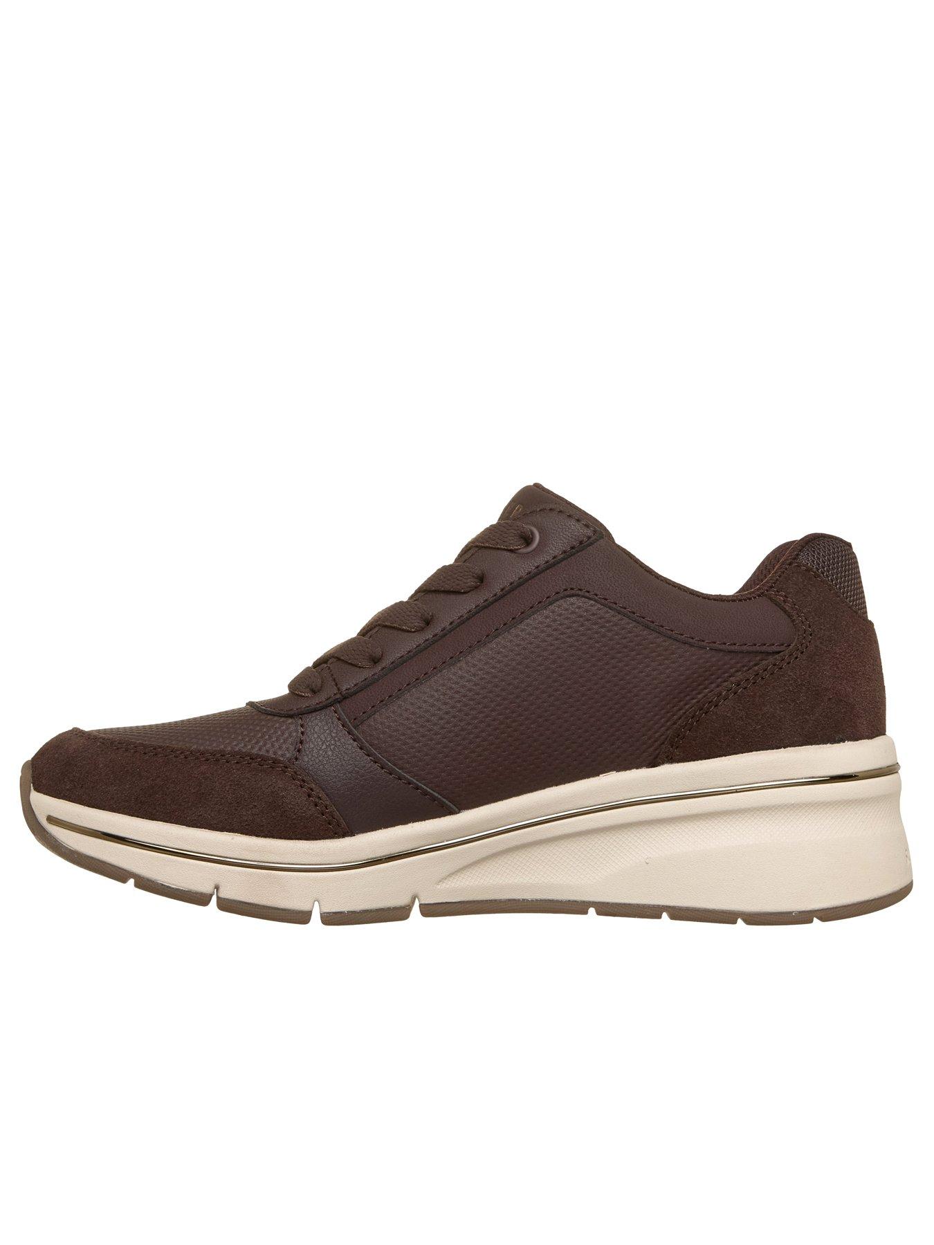 Image 6 of 6 of Skechers Billion Flex Luxe Up Quarter Zip Duraleather And Suede Lace Up Fashion Sneaker - Chocolate