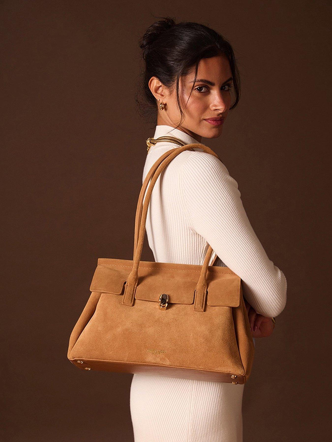 Luella Grey Natalia Tote Bag In Tan Suede