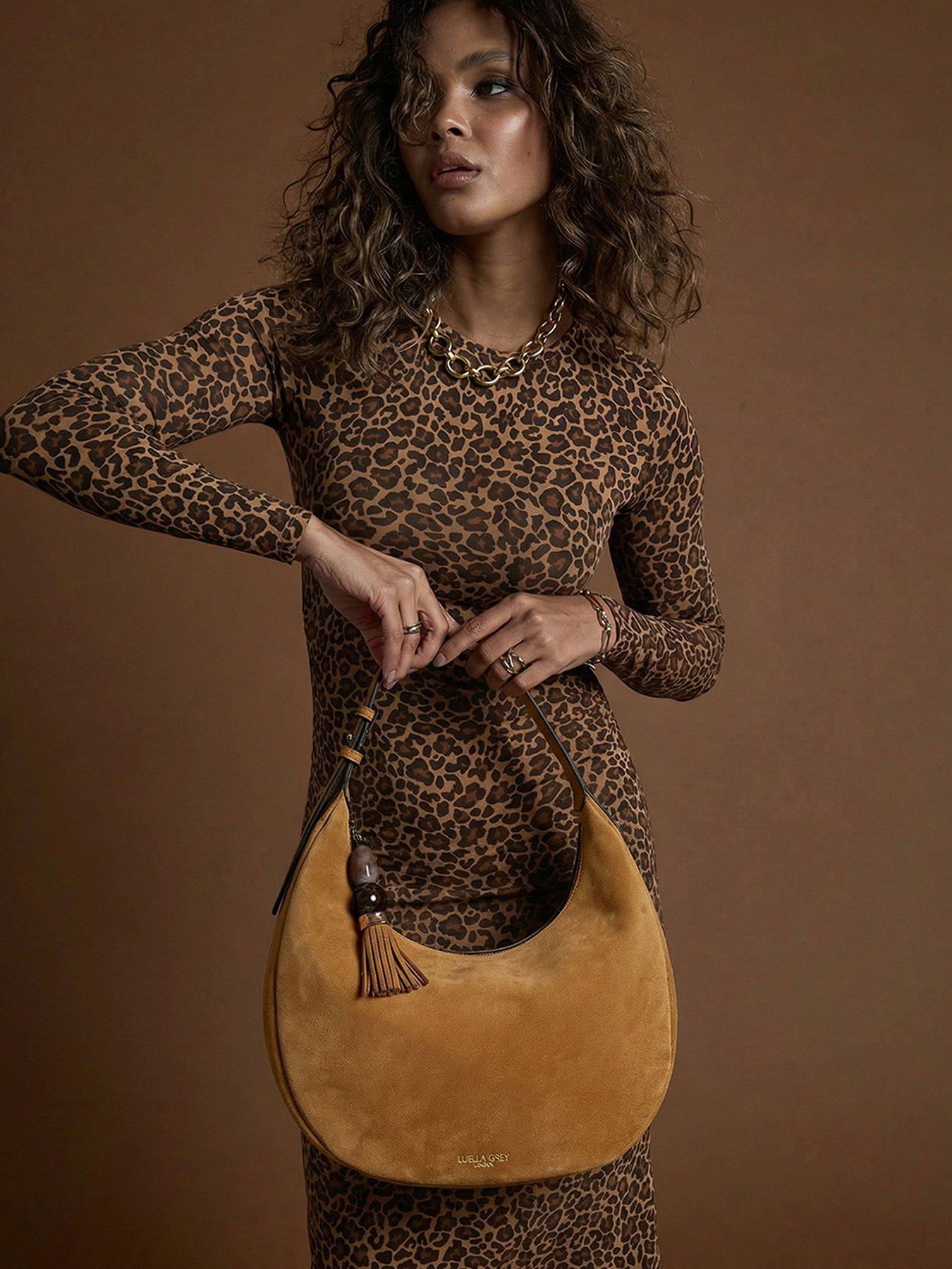 Luella Grey Theodora Scoop Hobo In Tan Suede