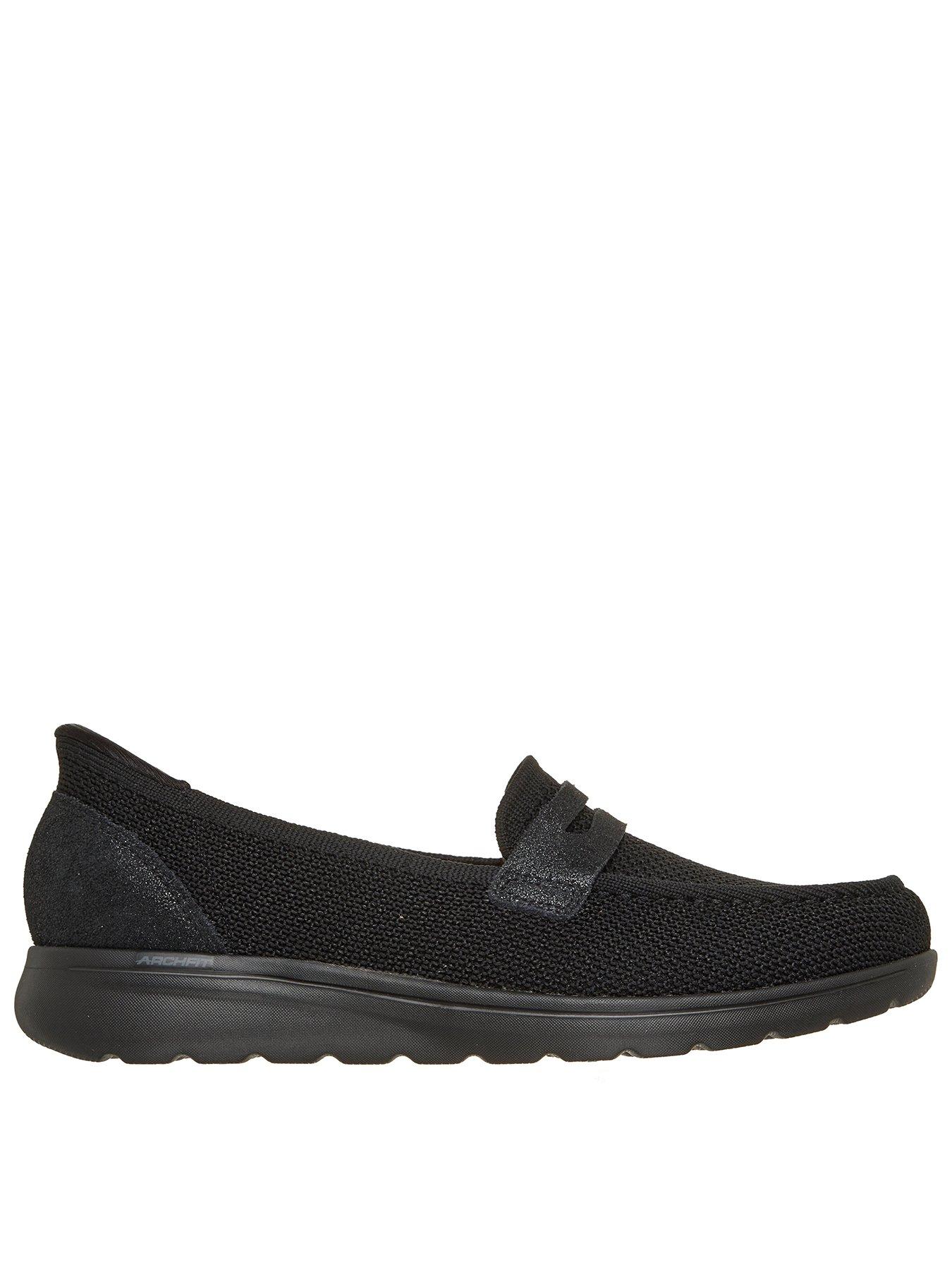 Image 1 of 6 of Skechers Women's Slip-In Arch Support Loafer Shoes - Black