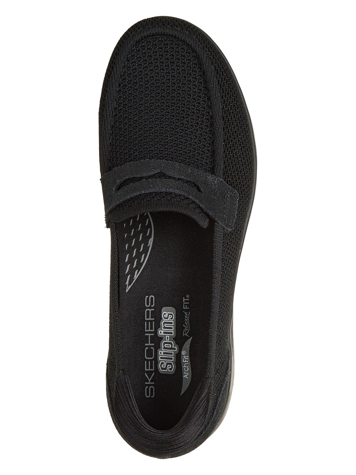 Image 3 of 6 of Skechers Women's Slip-In Arch Support Loafer Shoes - Black