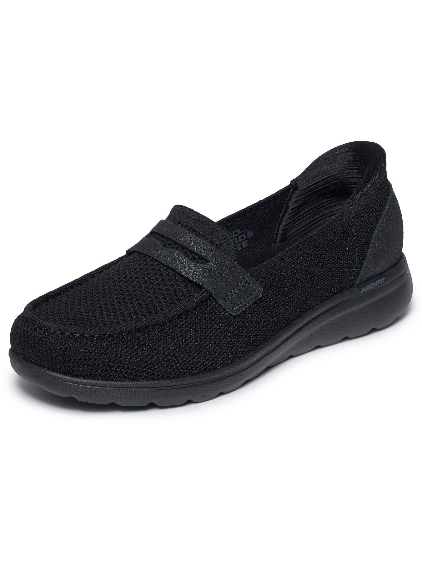 Image 5 of 6 of Skechers Women's Slip-In Arch Support Loafer Shoes - Black