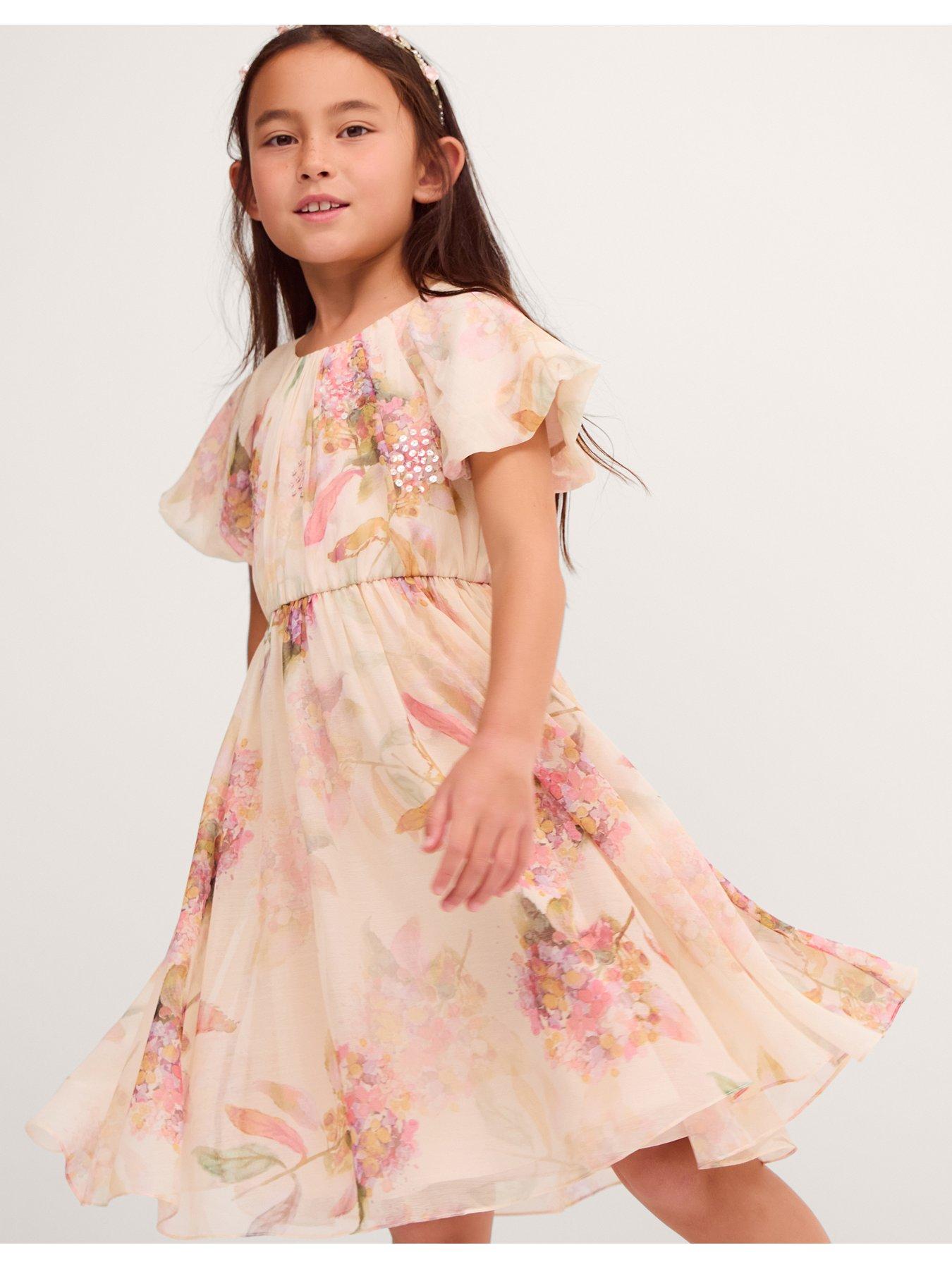 Monsoon Girls Leila Print Sequin Dress - Multi