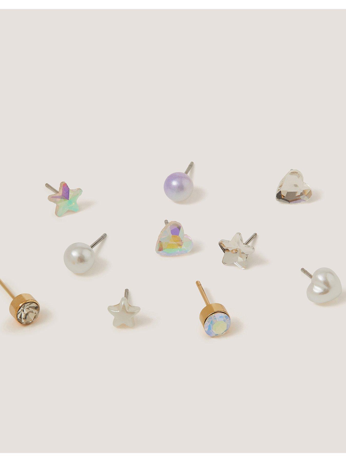 Image 2 of 2 of Monsoon Girls 10 Pack Celeste Stud Earrings - Multi