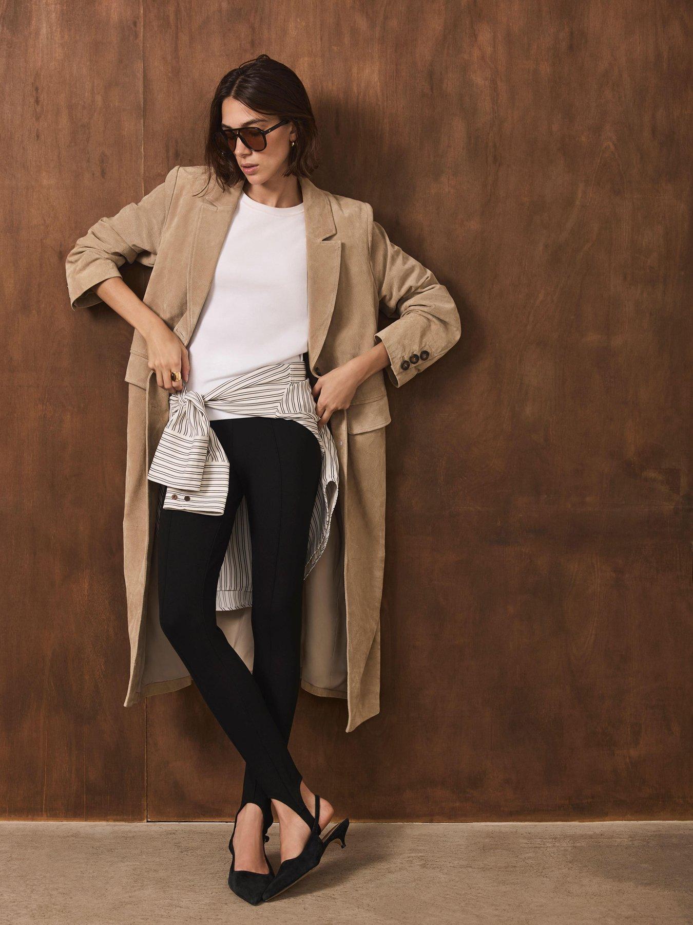 Mint Velvet Jersey Stirrup Leggings - Black