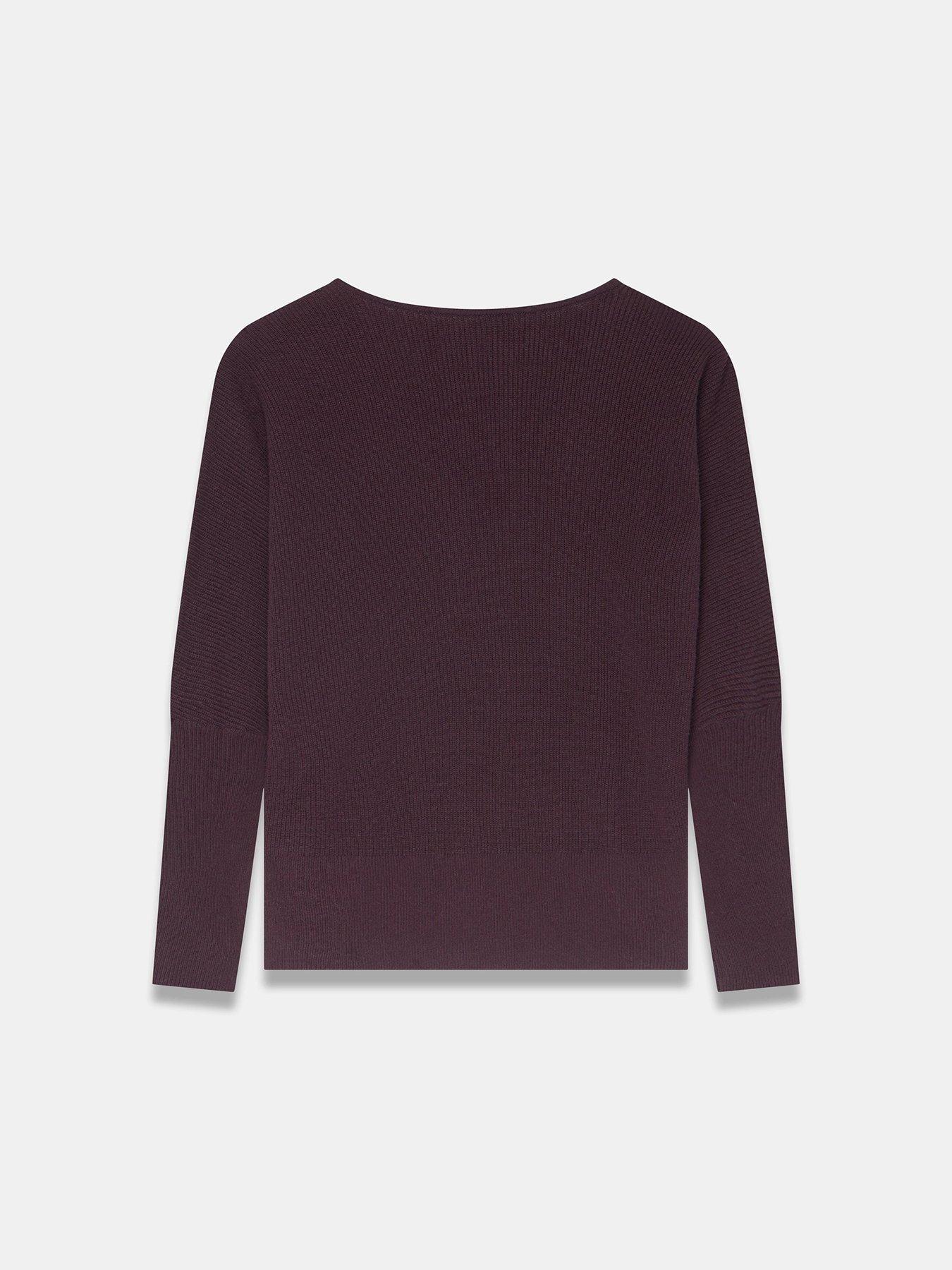 Image 5 of 6 of Mint Velvet Burgundy Lace Detail Jumper - Red