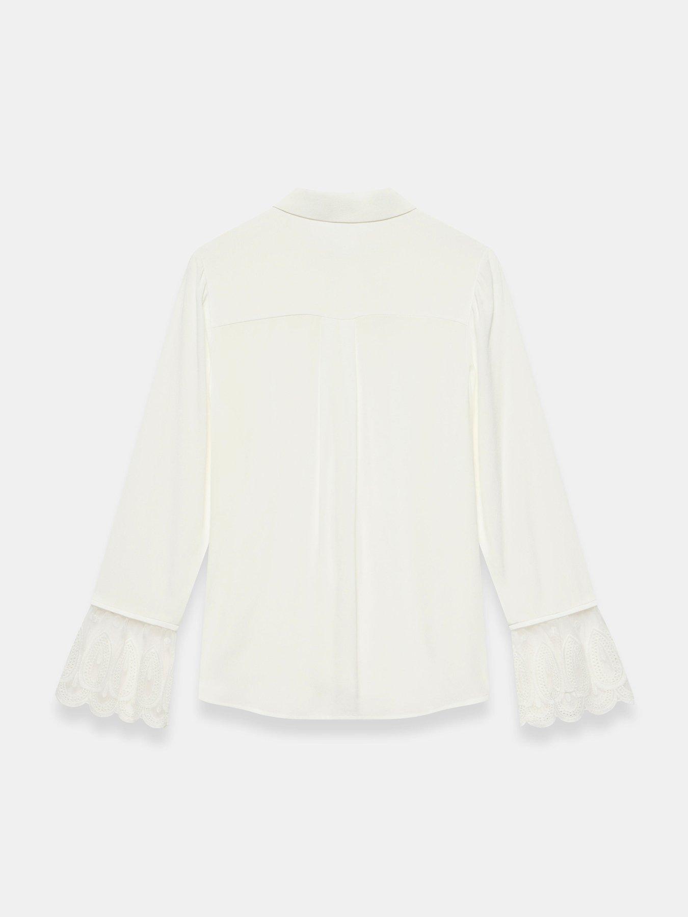 Image 6 of 6 of Mint Velvet Embroidered Lace Trim Blouse - Cream