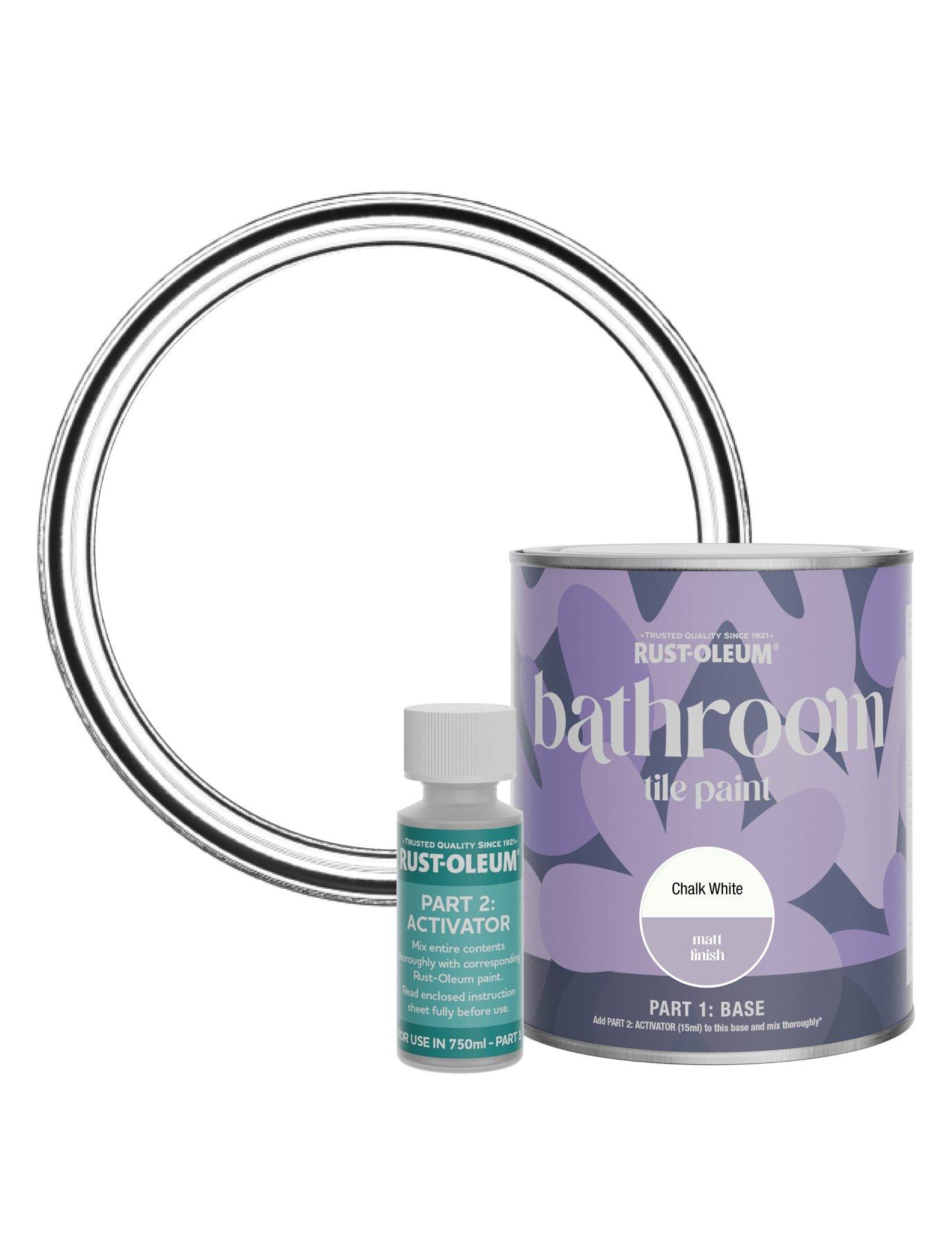 Image 1 of 7 of Rust-Oleum Bathroom Tile Paint - Matt Chalk White 750ML