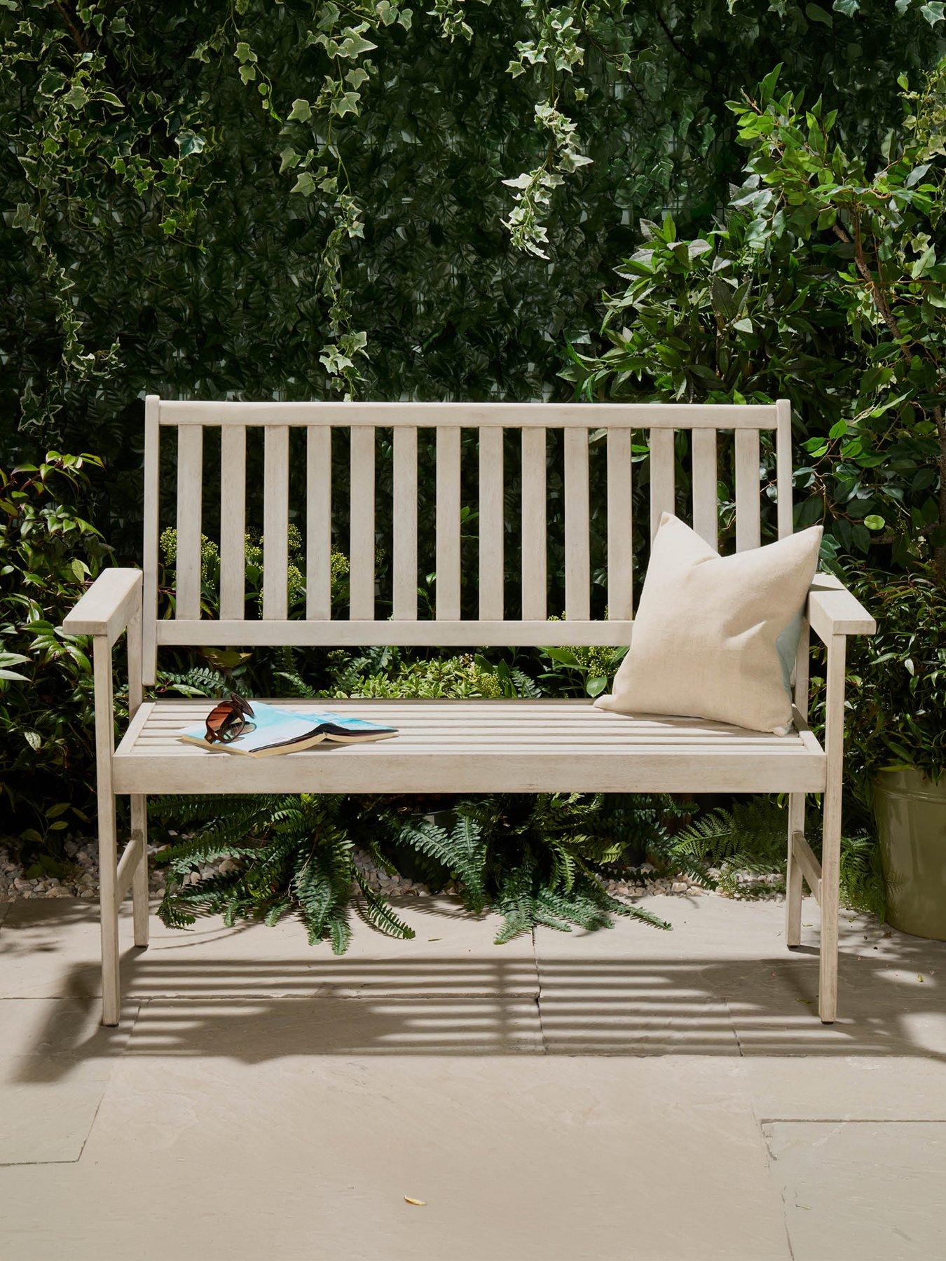 Image 1 of 7 of Vonhaus Murcia 2 Seater Wooden Grey Garden Bench