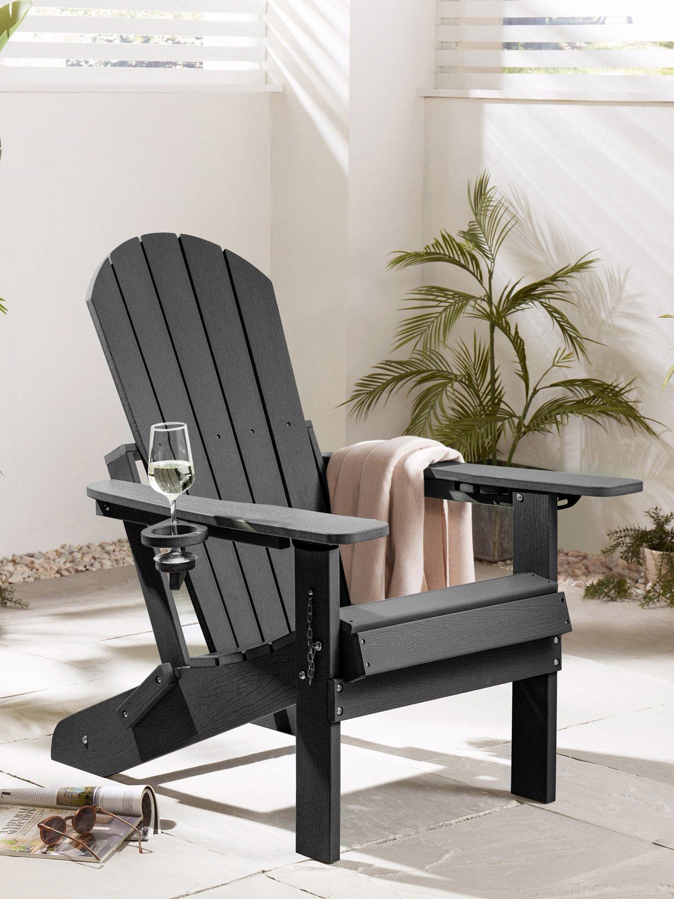 Vonhaus Westport Black Adirondack Chair