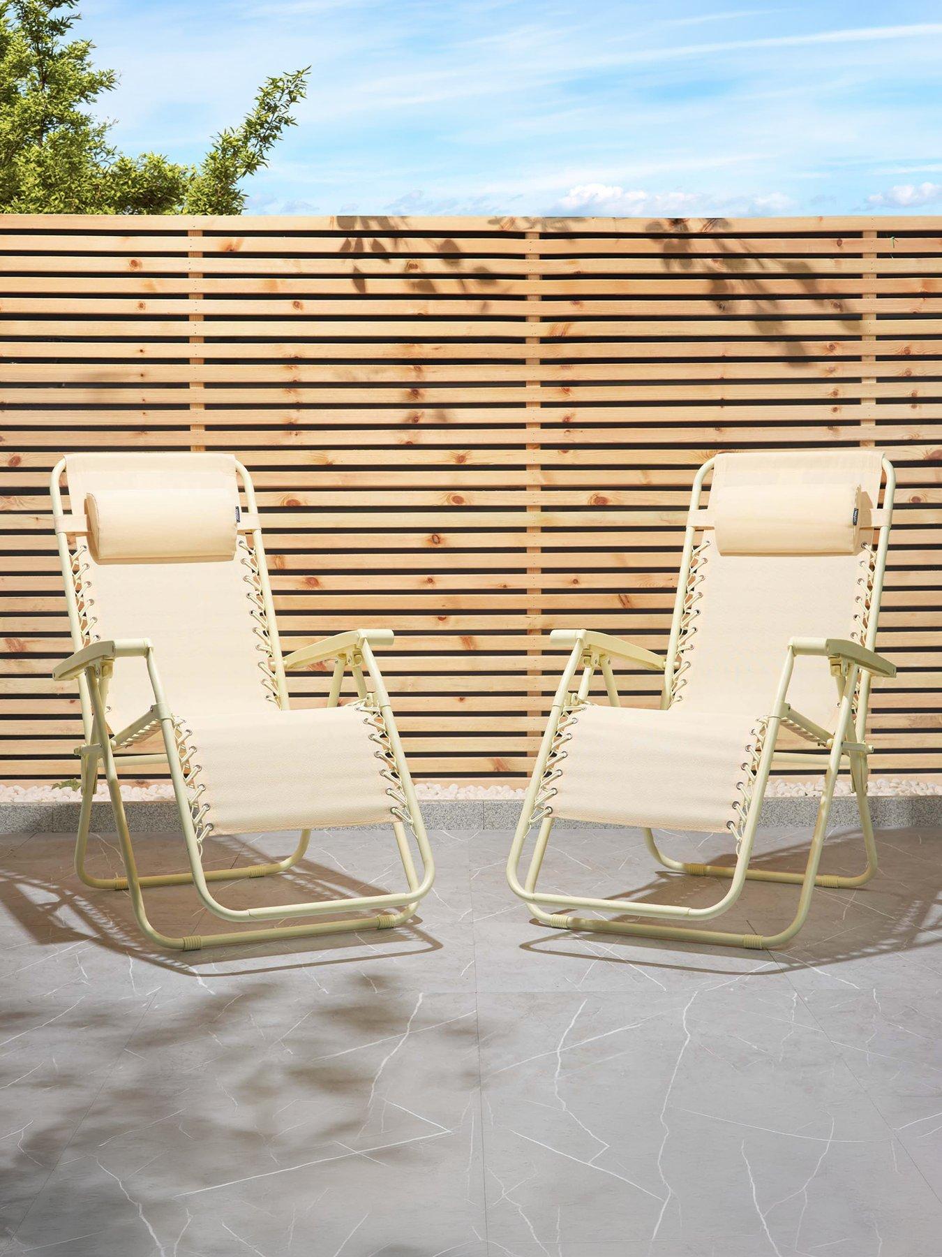 Vonhaus Verona Yellow Zero Gravity Chair - Set of 2
