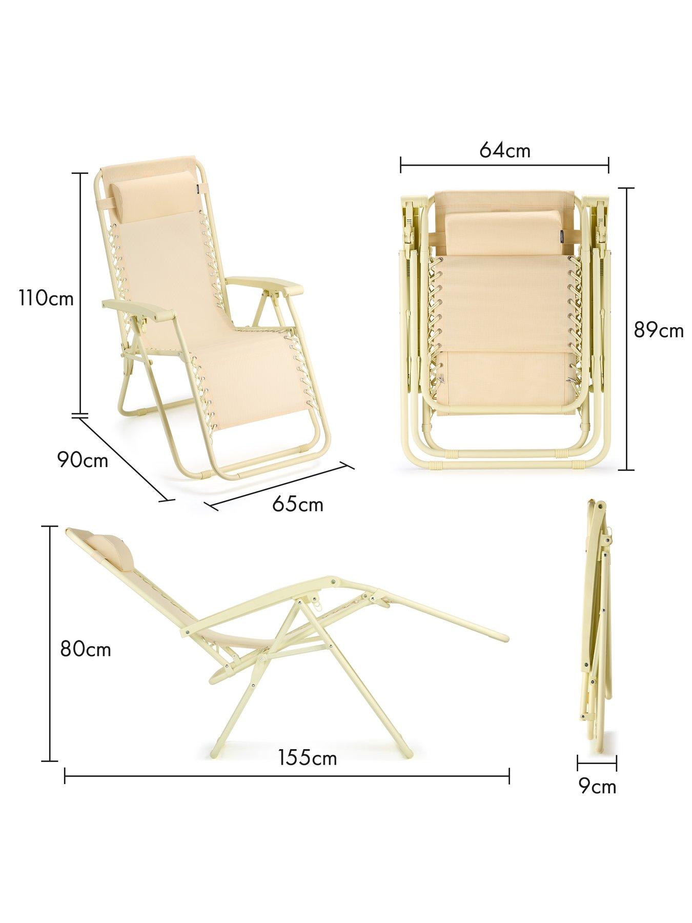 Image 3 of 7 of Vonhaus Verona Yellow Zero Gravity Chair - Set of 2