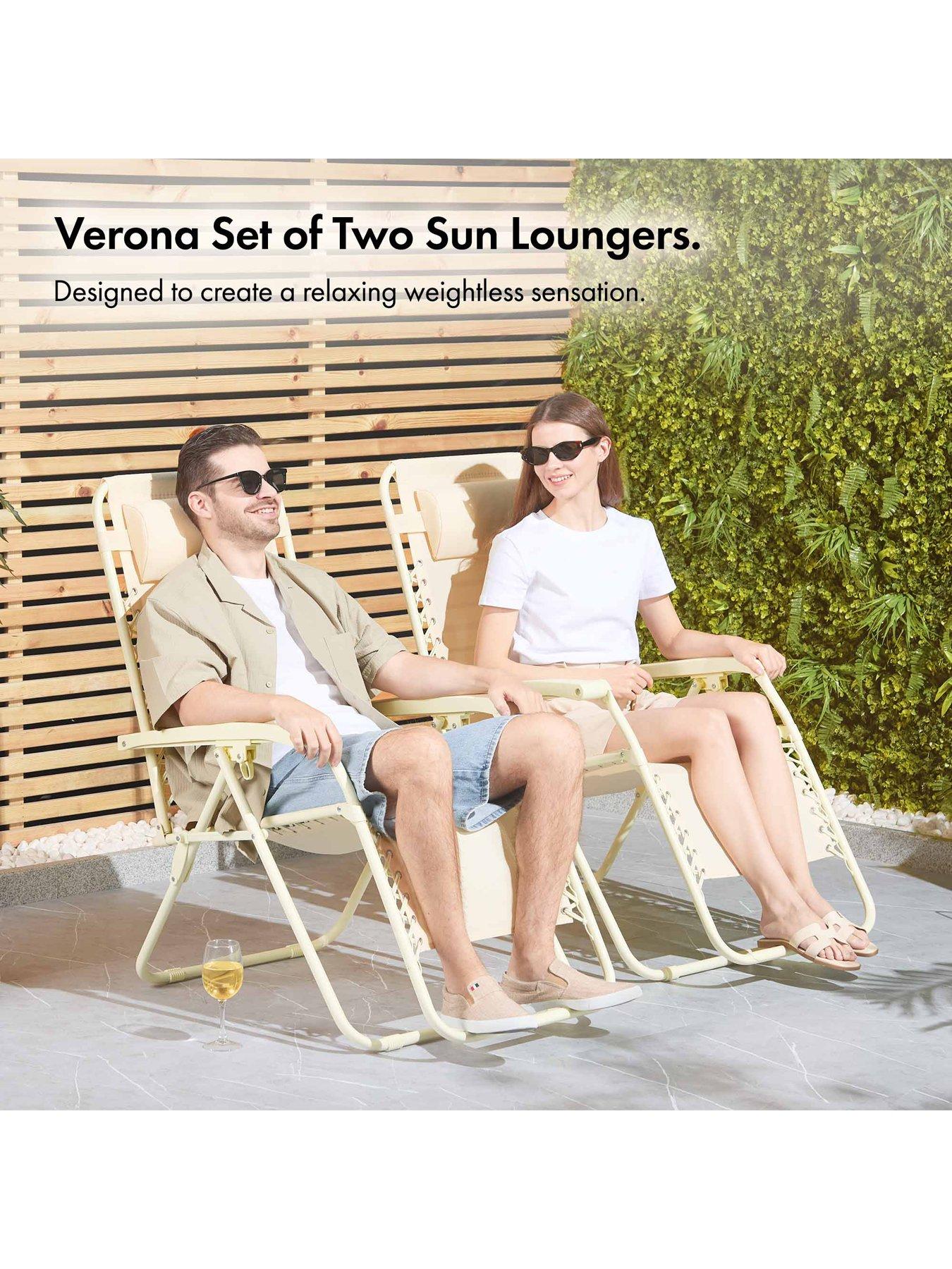 Image 7 of 7 of Vonhaus Verona Yellow Zero Gravity Chair - Set of 2