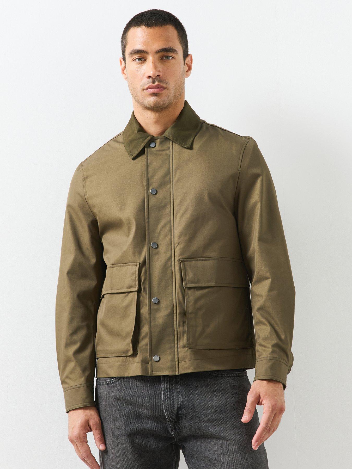 Mango Water Repellent Cotton Blend Jacket - Khaki