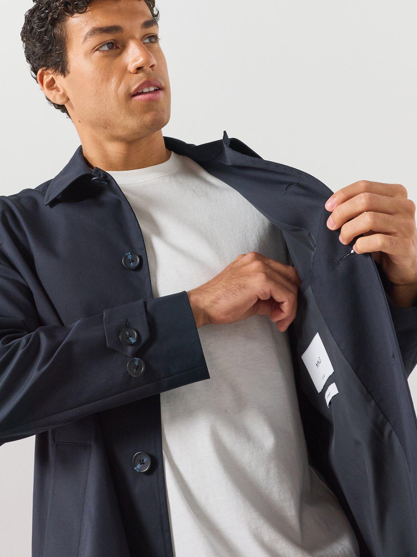 Image 4 of 6 of Mango Men's Water-Repellent Gabardine Jacket - Blue