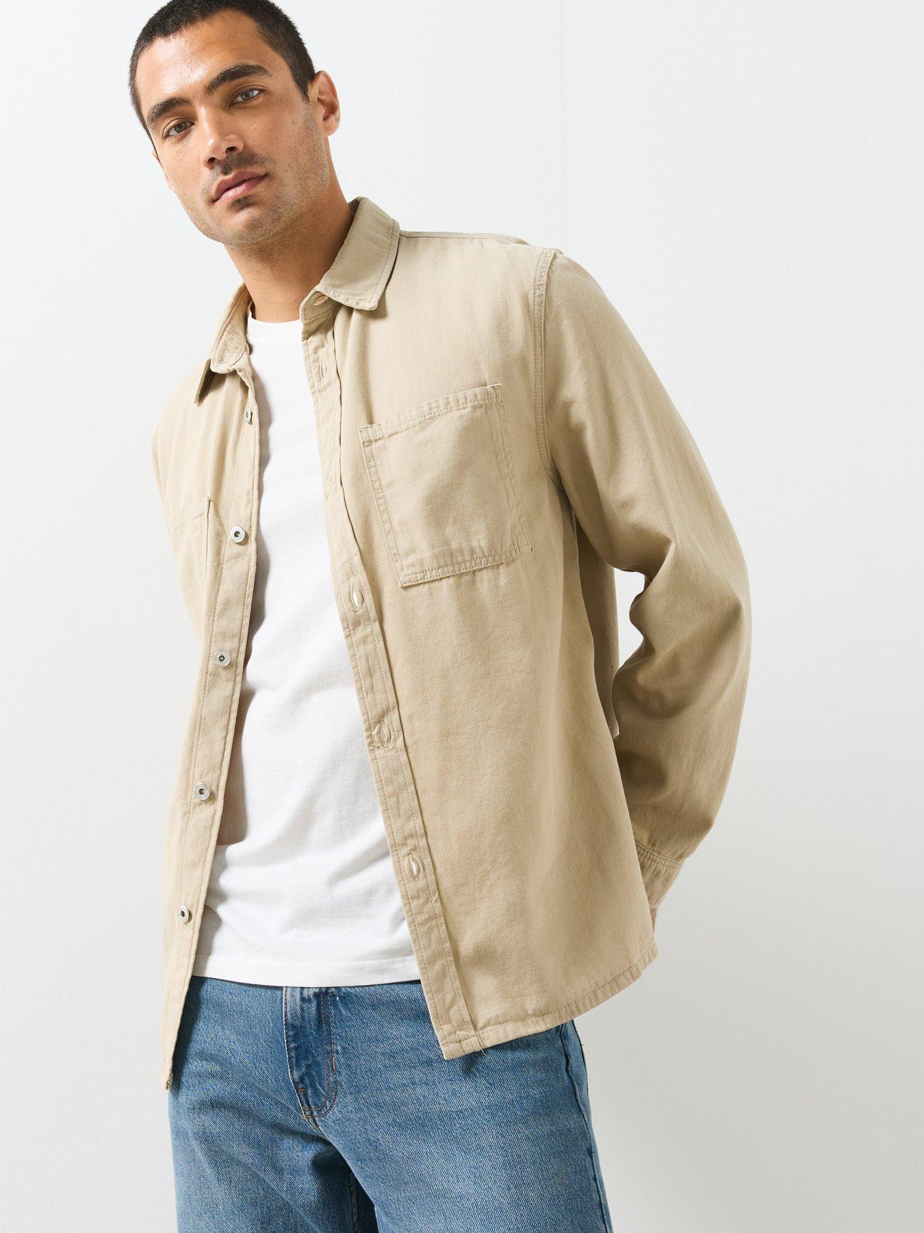Mango Denim Pockets Overshirt - Cream