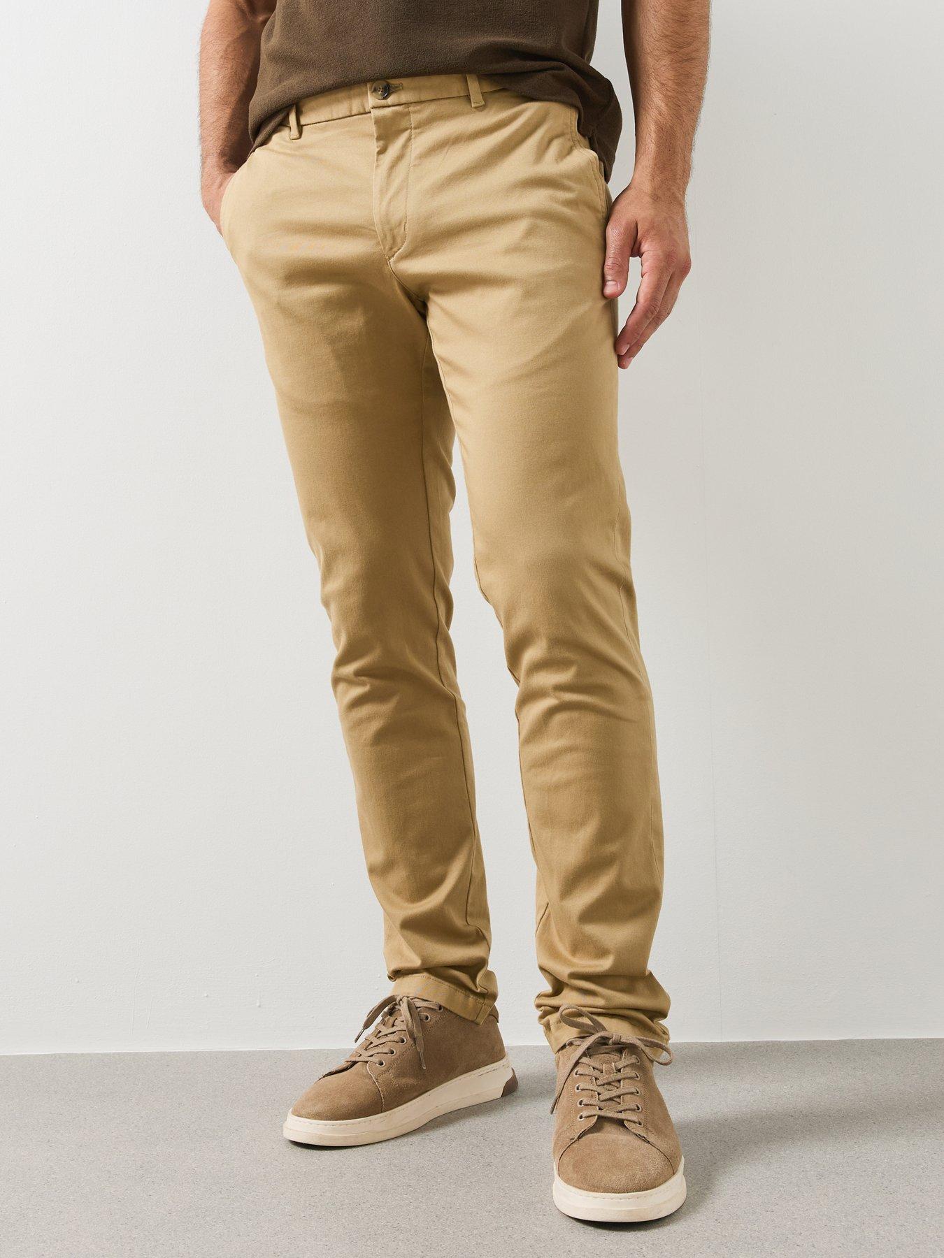 Image 1 of 5 of Mango Barna Super Slim Fit Chino Twill Trousers - Beige