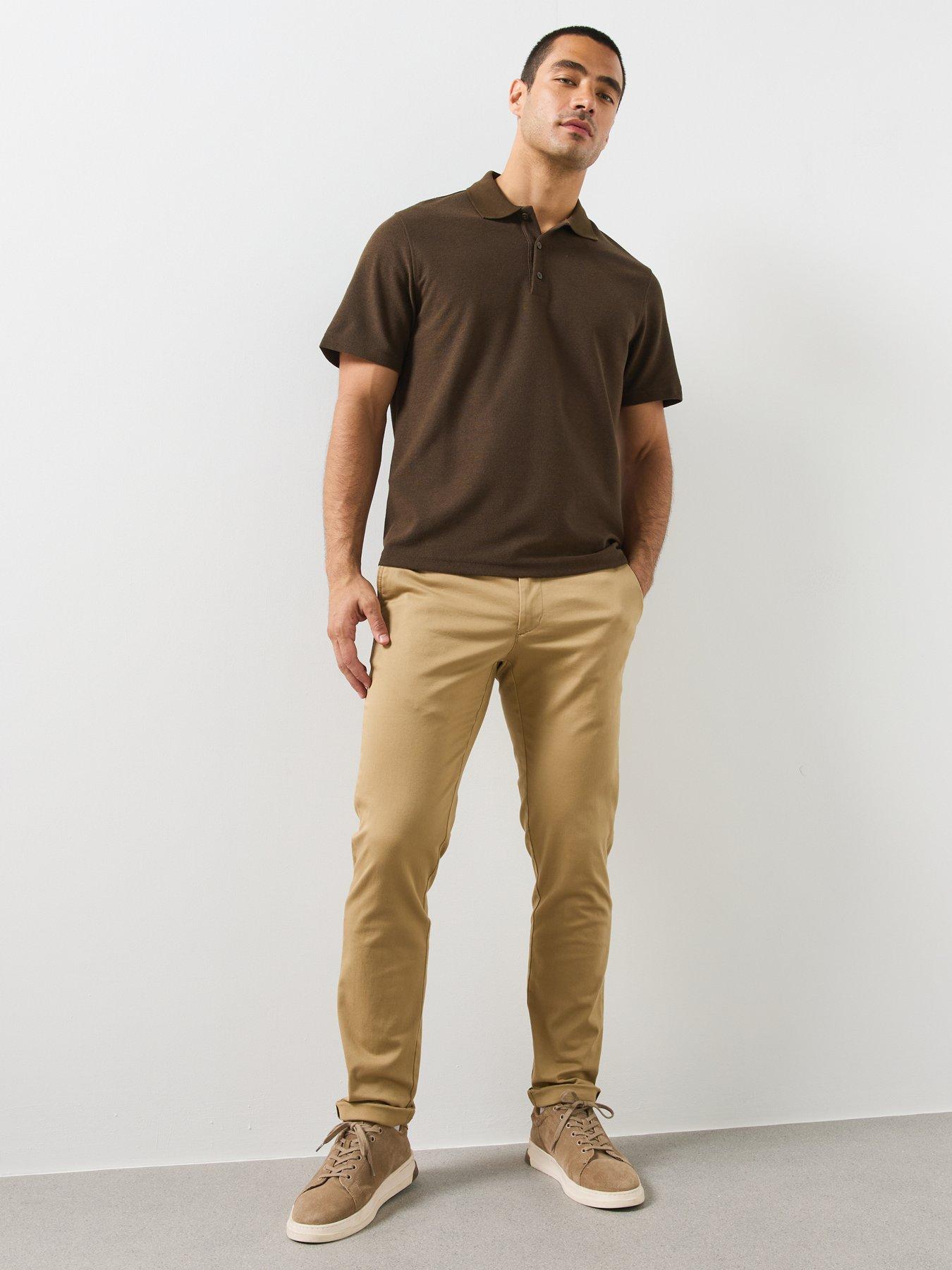 Image 3 of 5 of Mango Barna Super Slim Fit Chino Twill Trousers - Beige
