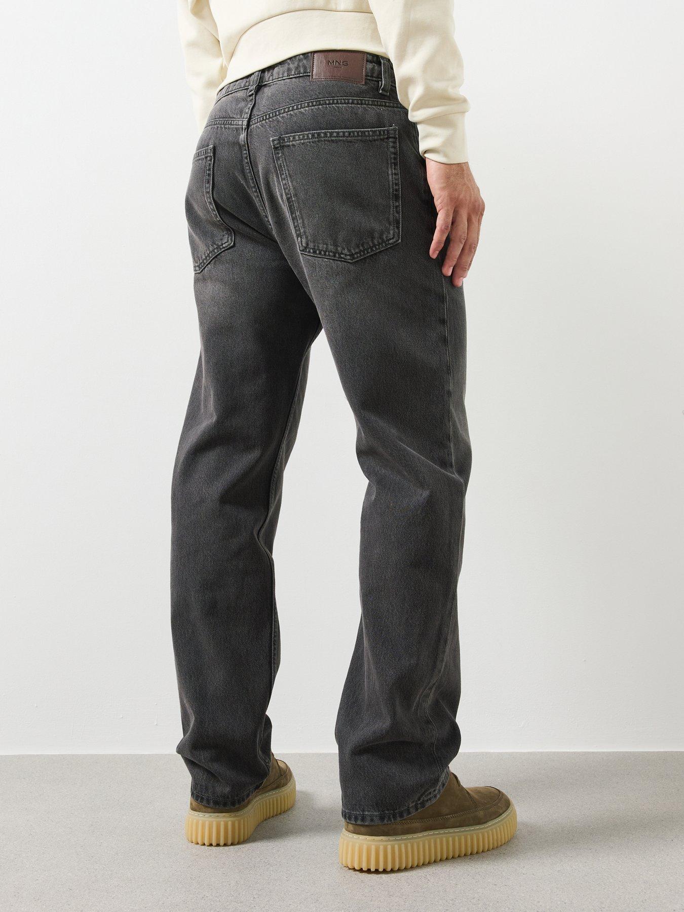 Image 2 of 5 of Mango Moby Relaxed Fit Dark Wash Jeans - Grey