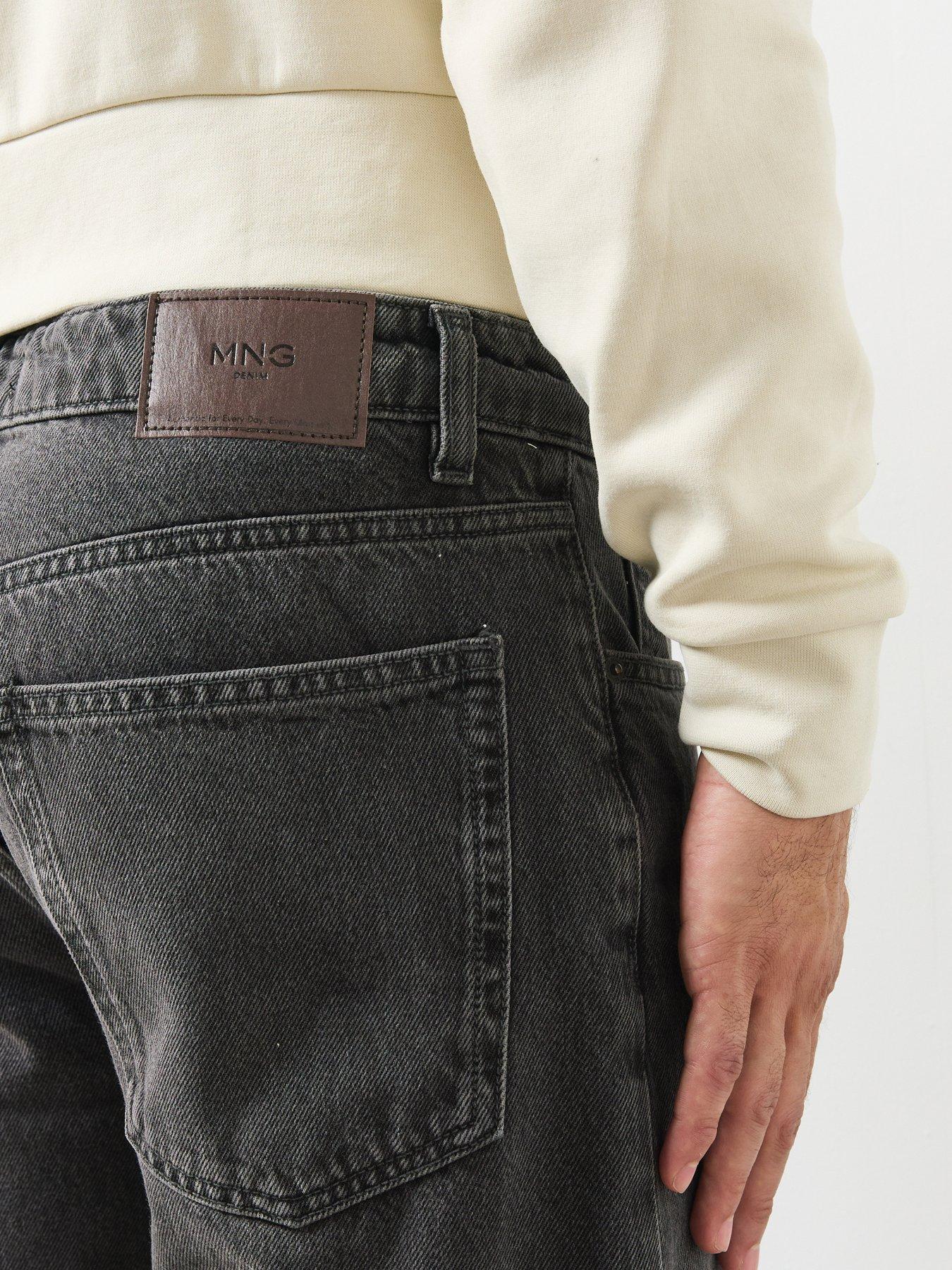 Image 4 of 5 of Mango Moby Relaxed Fit Dark Wash Jeans - Grey