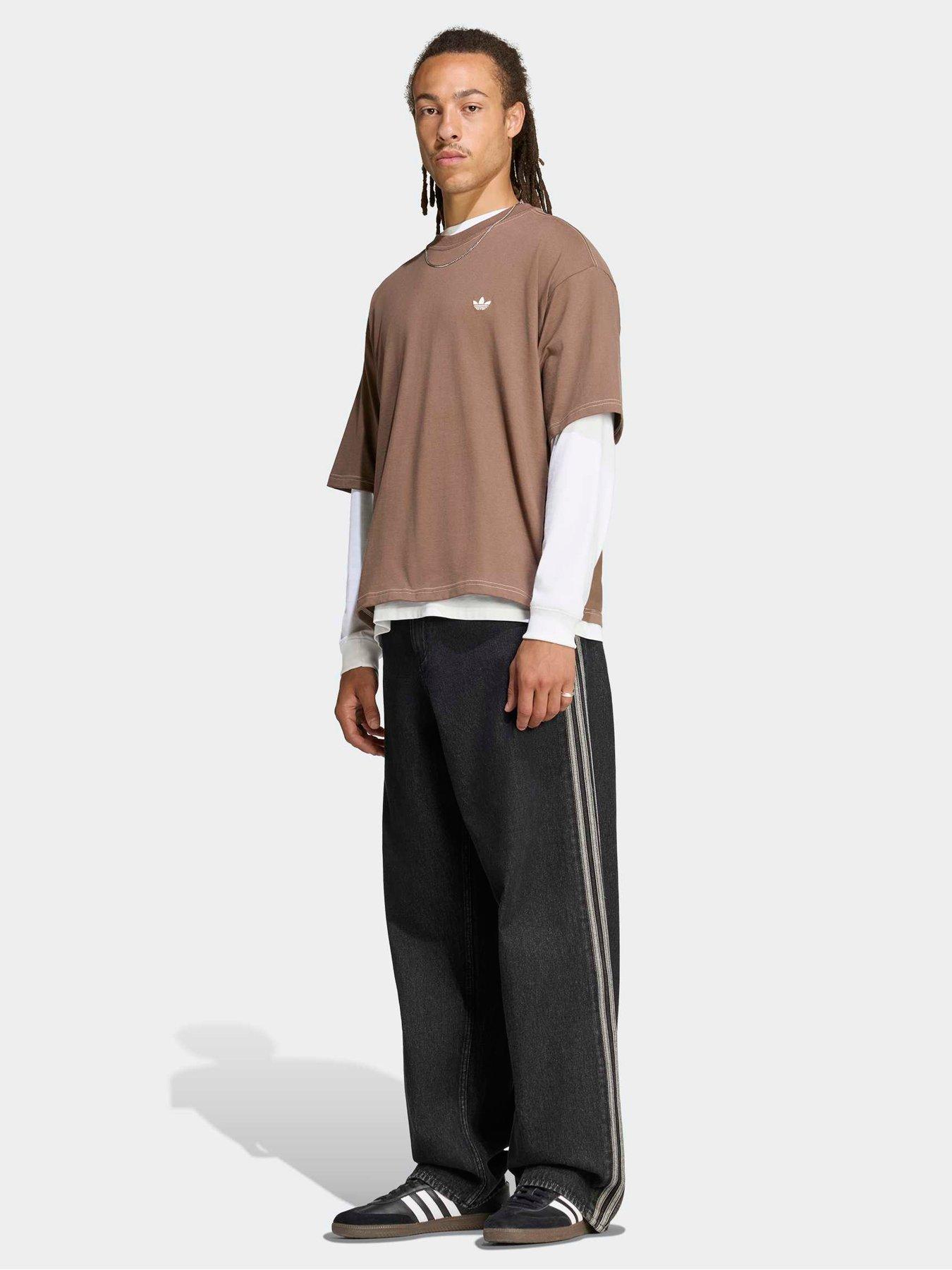 Image 3 of 6 of adidas Originals Mens Contrast Oversized Tee - Brown
