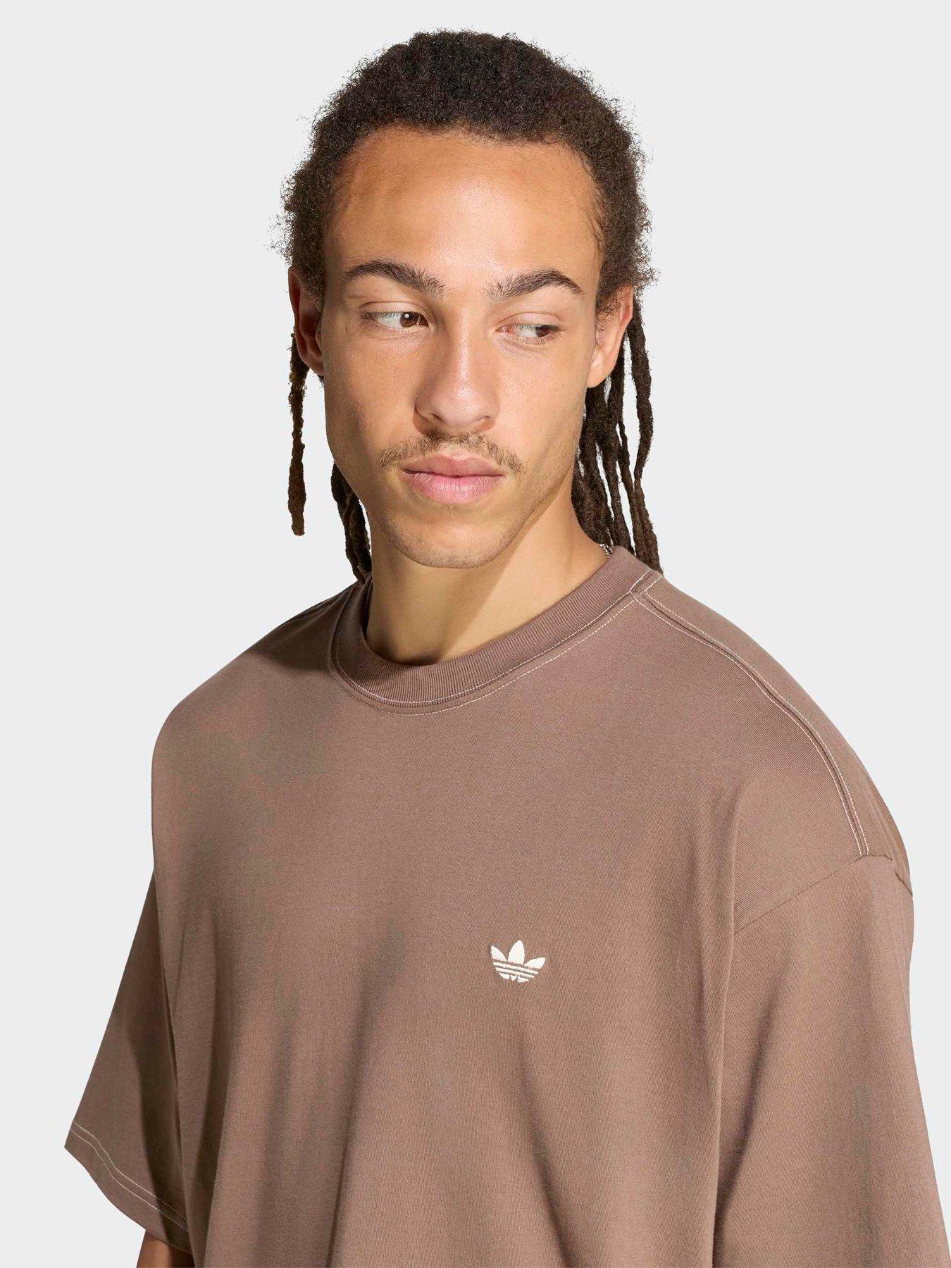 Image 4 of 6 of adidas Originals Mens Contrast Oversized Tee - Brown
