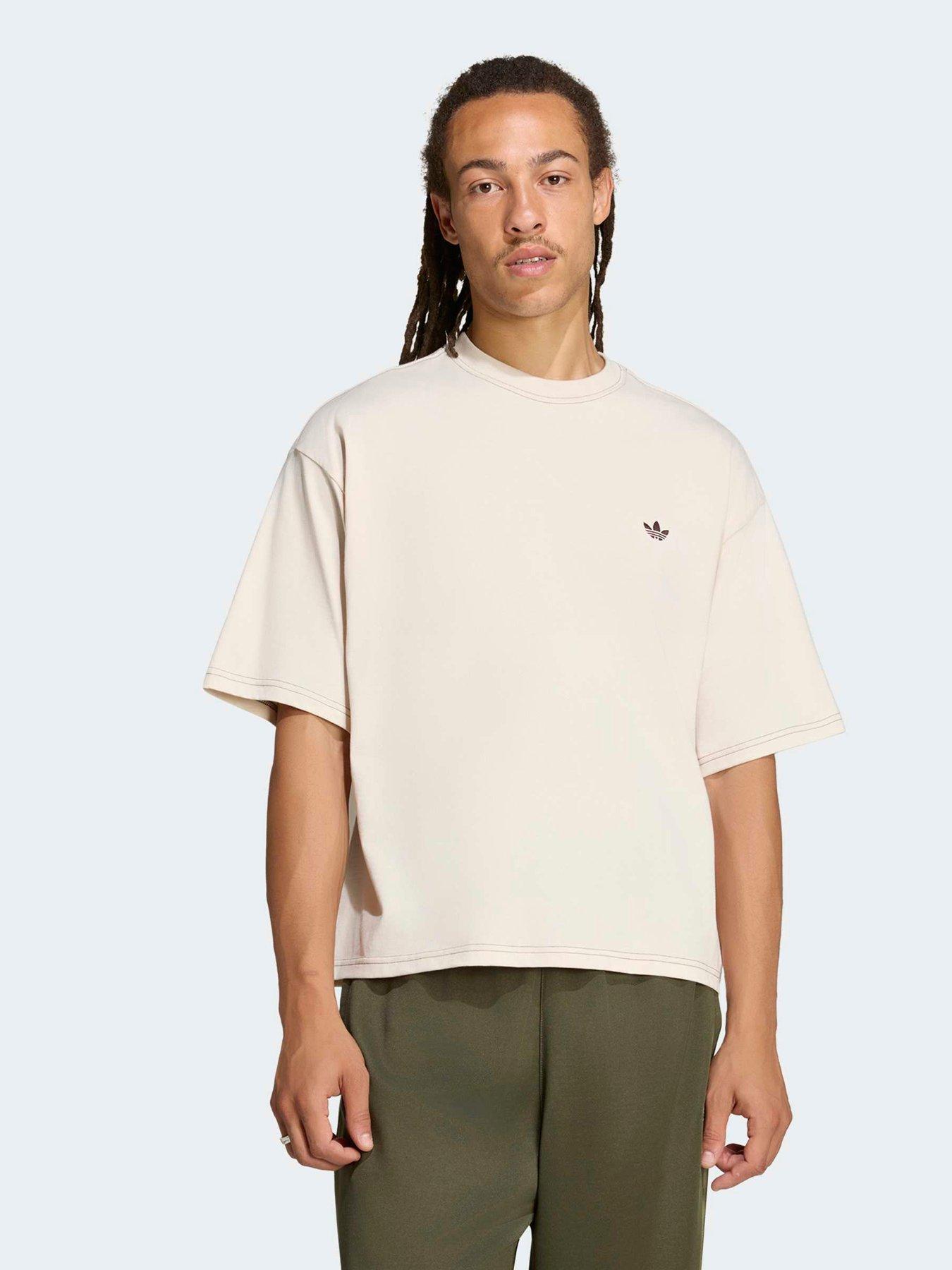 Image 1 of 6 of adidas Originals Mens Contrast Oversized Tee - White