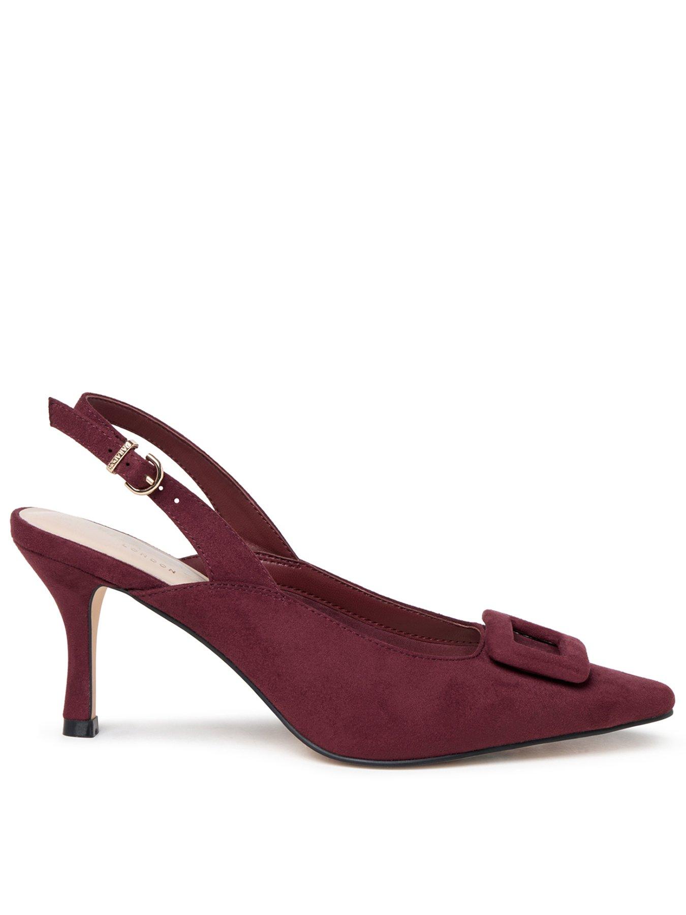 Paradox London Salem Buckle Detail Court Heeled Shoe - Red