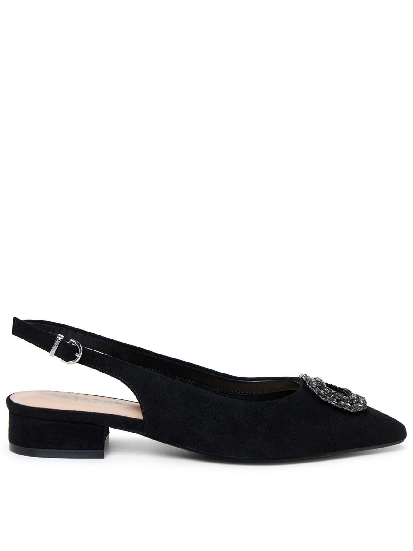 Paradox London Iveta Slingback Kitten Block Heel - Black